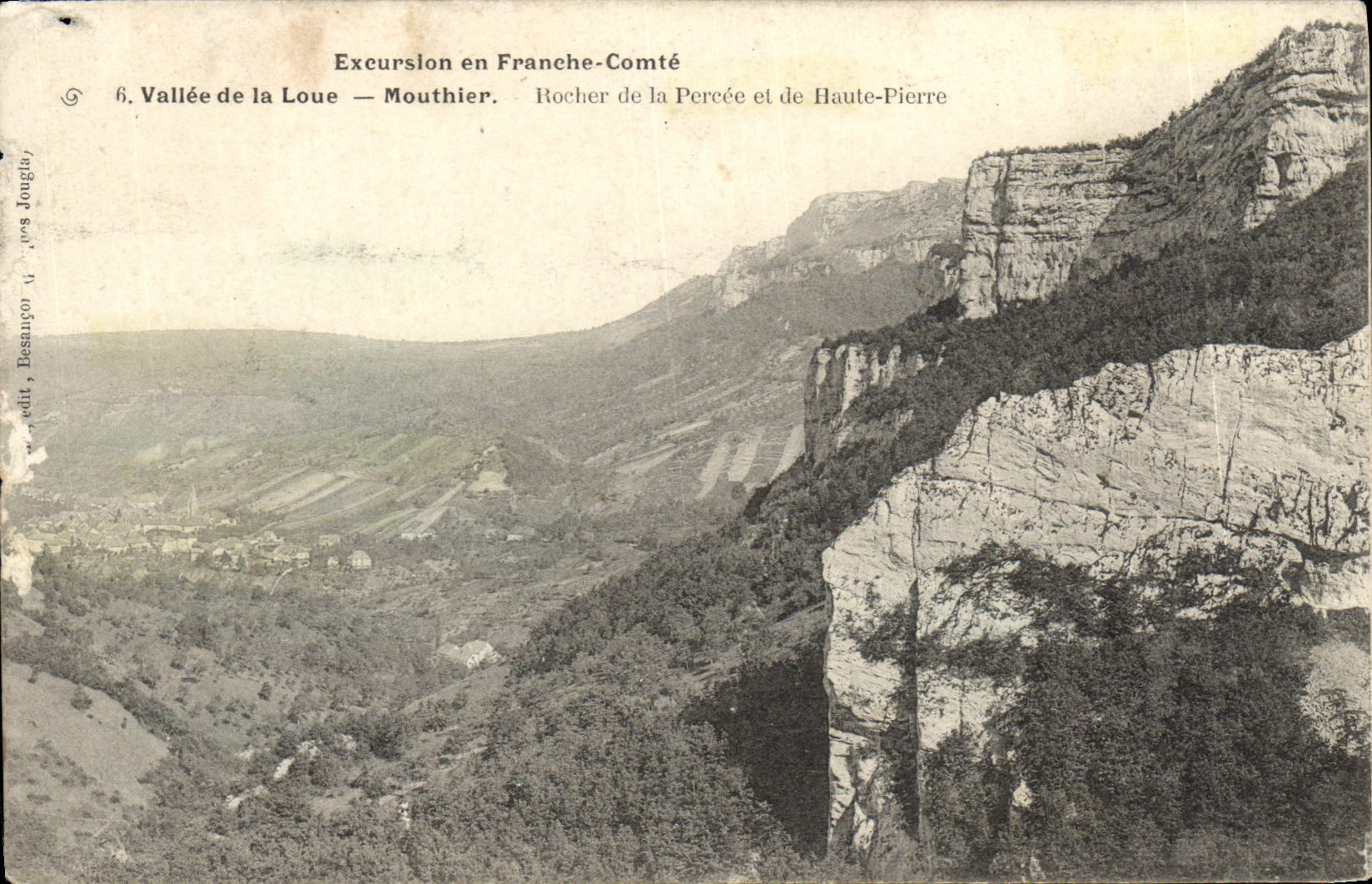 VINTAGE POSTCARD Vallee Of Rents Mouthier Rocher of the Opening and High Pierre