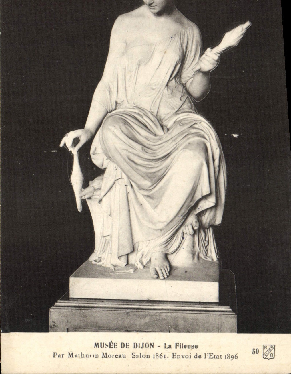 CPA Musee De Dijon La Fileuse Par Marhurin Moreau Salon 1861 