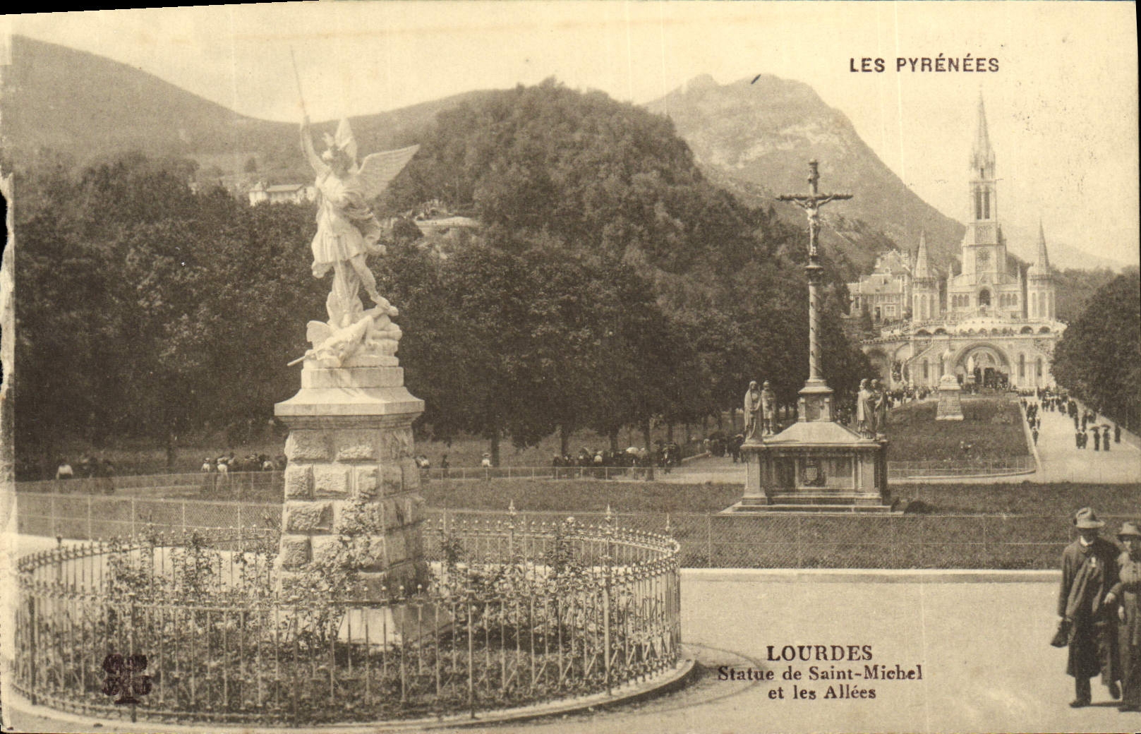 VINTAGE POSTCARD Lourdes Rules of Saint Michel and the Alleys