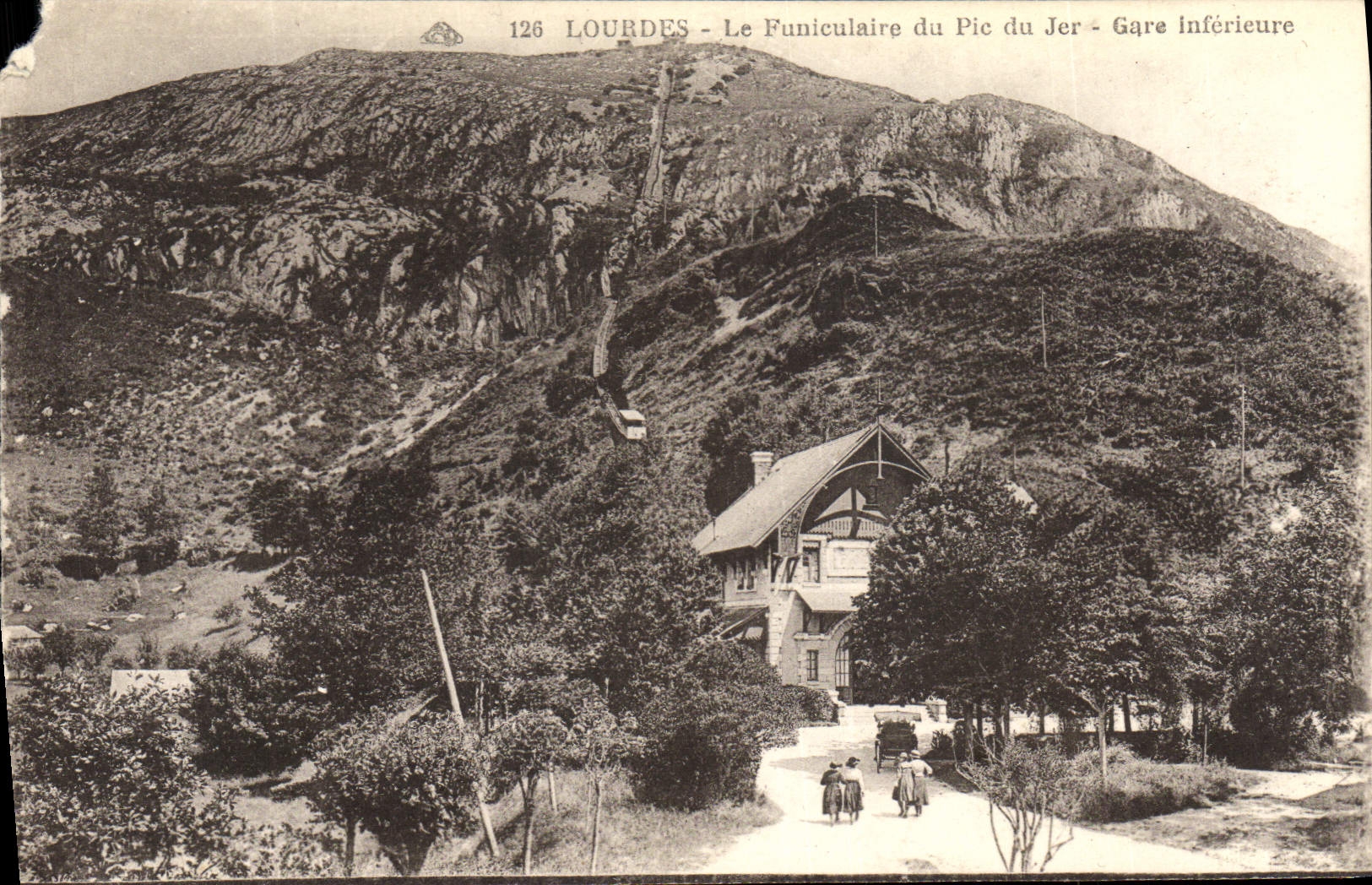 VINTAGE POSTCARD Heavy the Funicular of the Peak of Jer interior Station