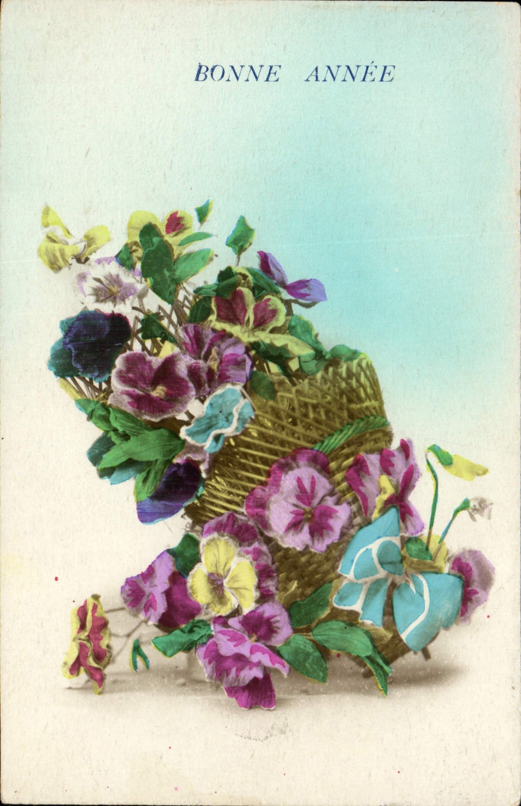 CPA Fantaisie Fleurs Bonne Annee