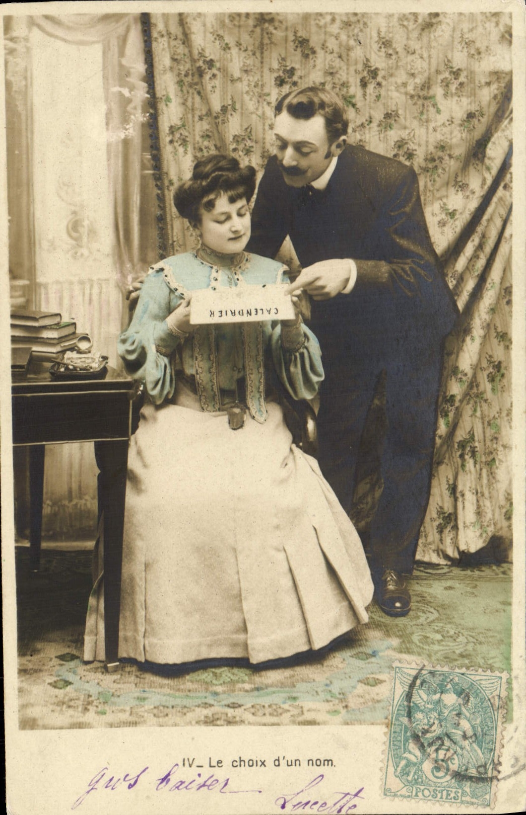 VINTAGE POSTCARD Fantasy Woman the Choice of a Name