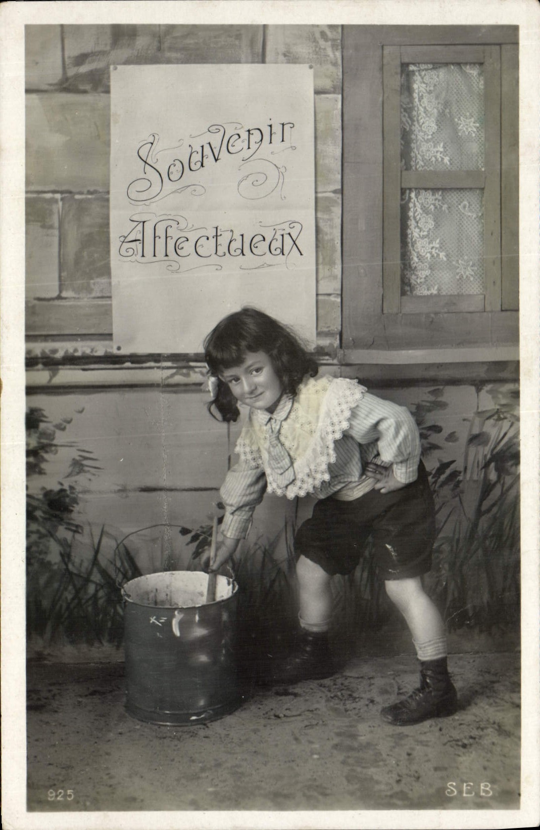 VINTAGE POSTCARD Fantasy mischievous Child