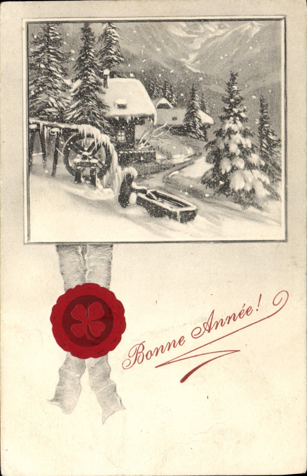 CPA Fantaisie Bonne annee Trefle