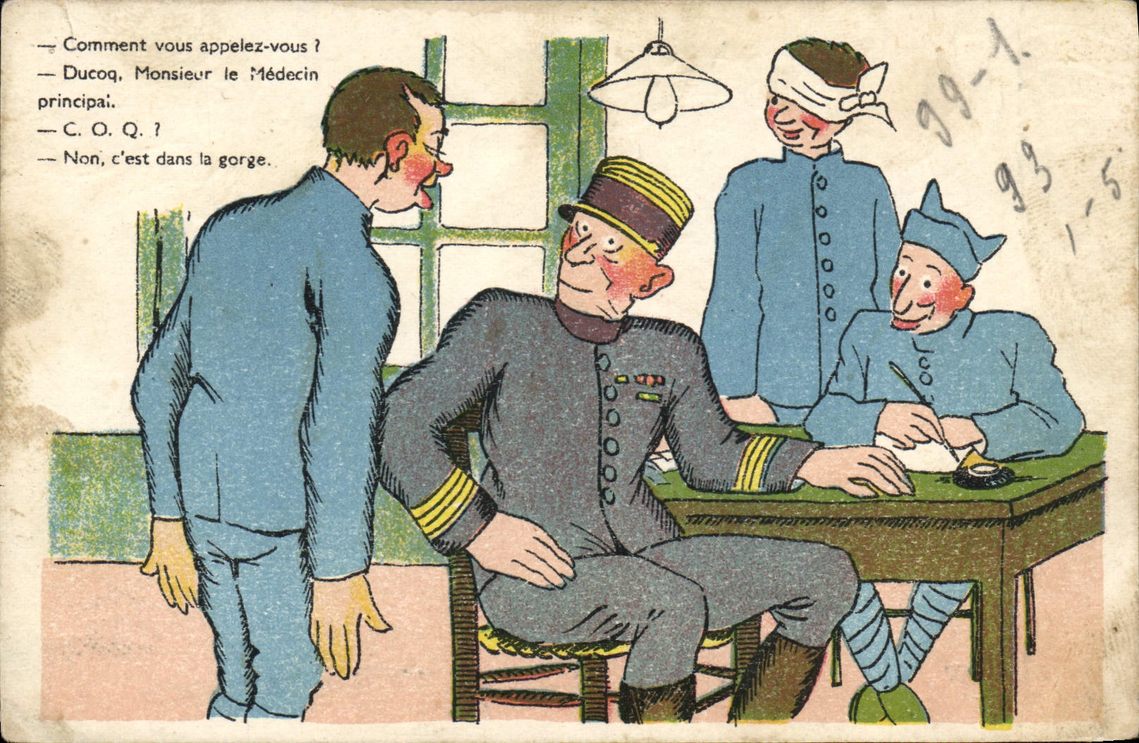 VINTAGE POSTCARD Fantasy Militaria Medicin Doctor