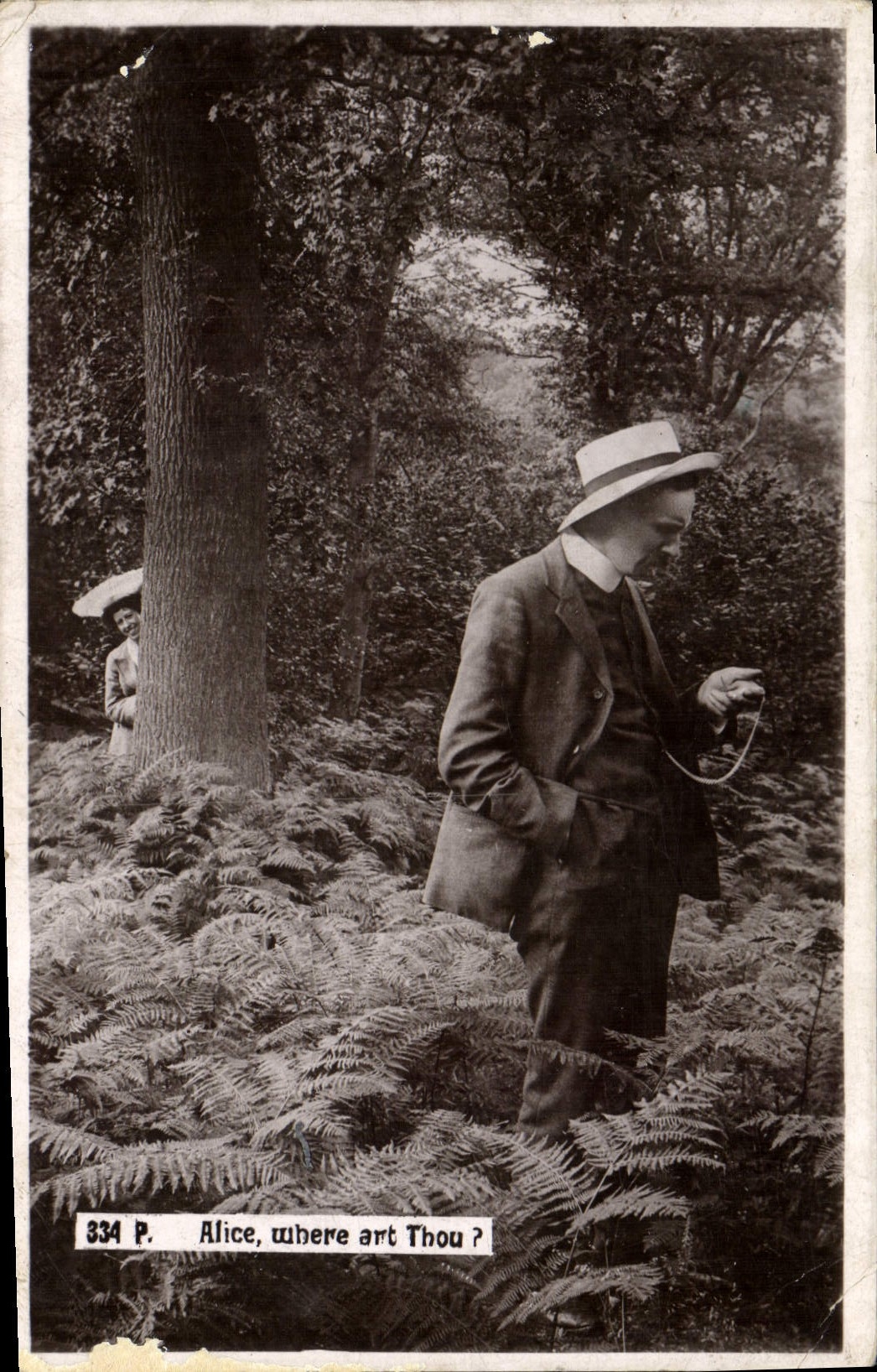 VINTAGE POSTCARD Alice Where Art Thou? Woman