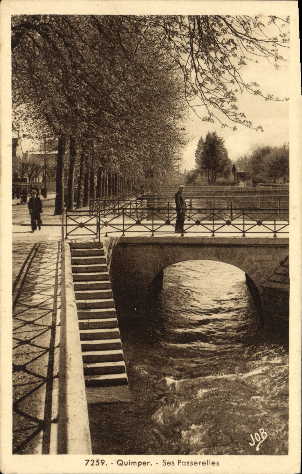 VINTAGE POSTCARD Quimper Its Footbridges