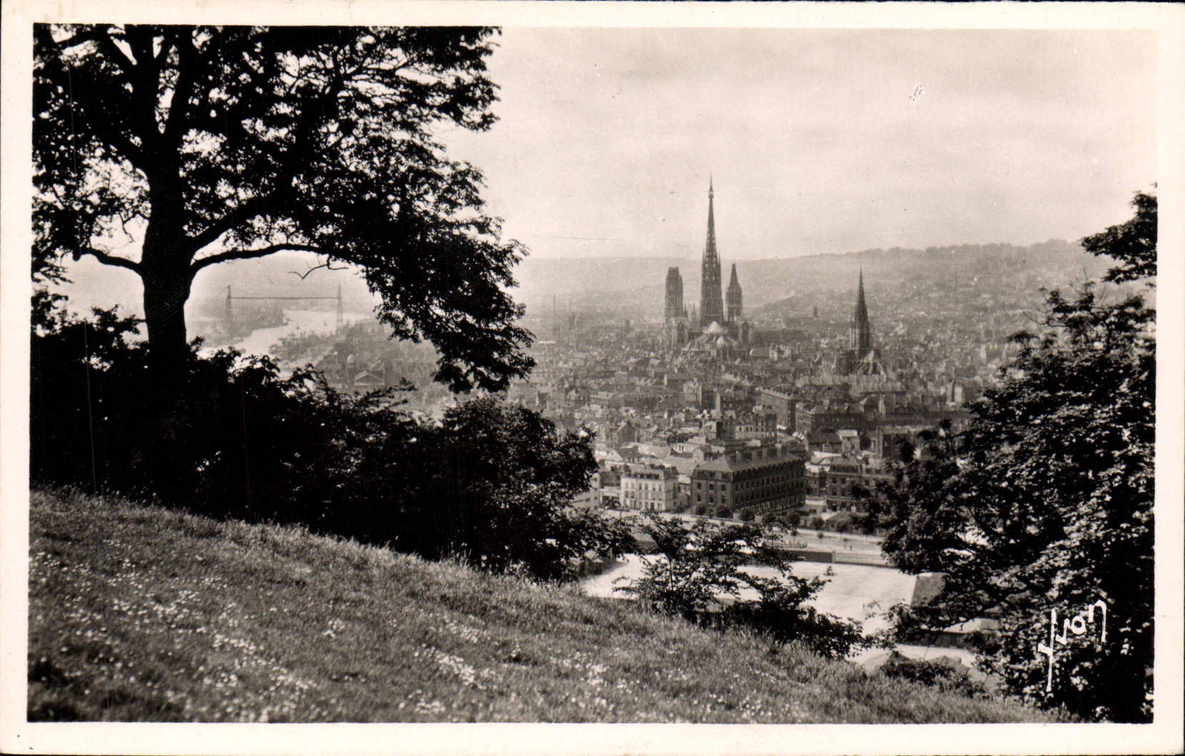 VINTAGE POSTCARD Rouen View Taken of the Dimension co. Catherine