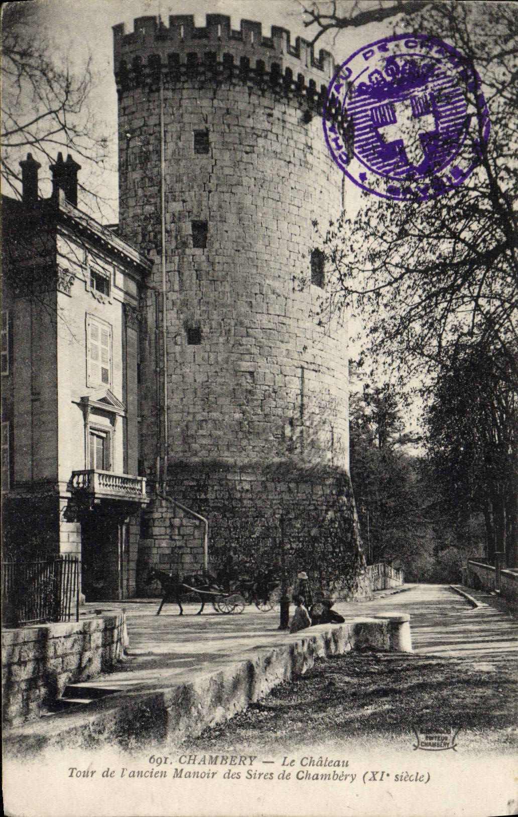 POSTAL Chambéry de la VENDIMIA la vuelta del castillo del señorío viejo de los señores de Chambery