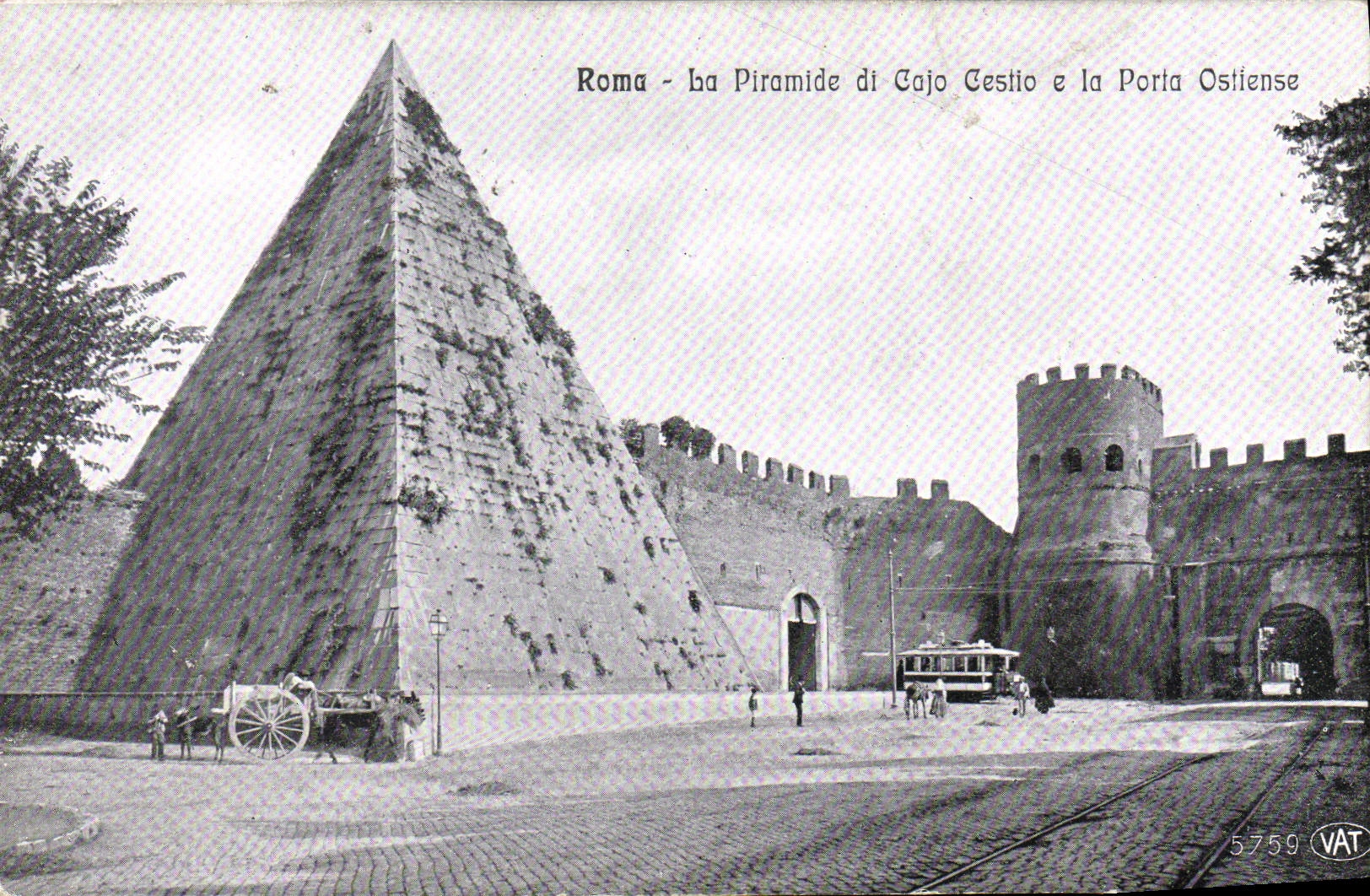 La POSTAL Roma Piramide di Cajo Cestio E de la VENDIMIA lo llevó Ostiense