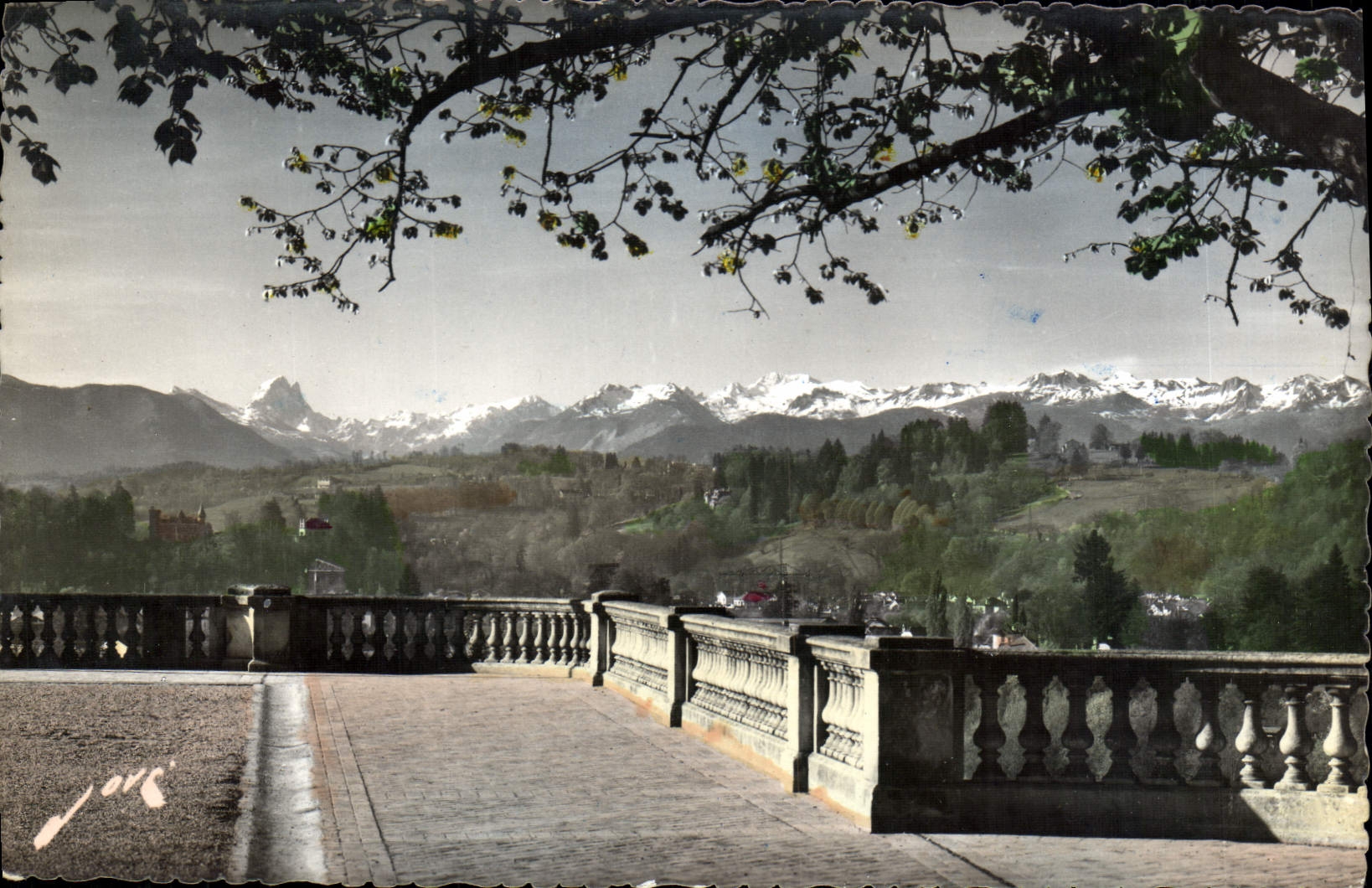 MODERN CARD Pau Morning on the boulevard of the Pyrenees