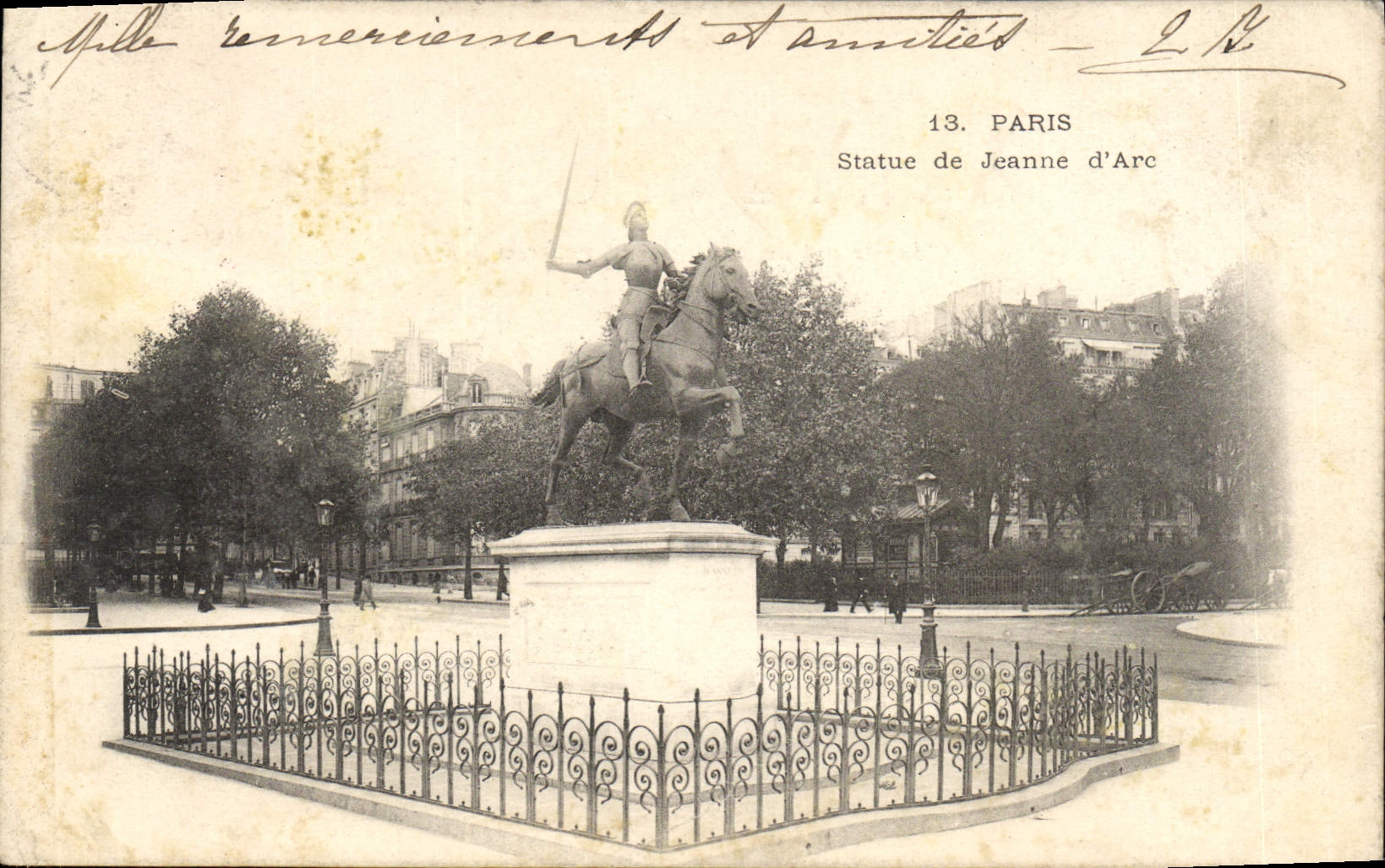 VINTAGE POSTCARD Paris Rules of Jeanne D' Arc