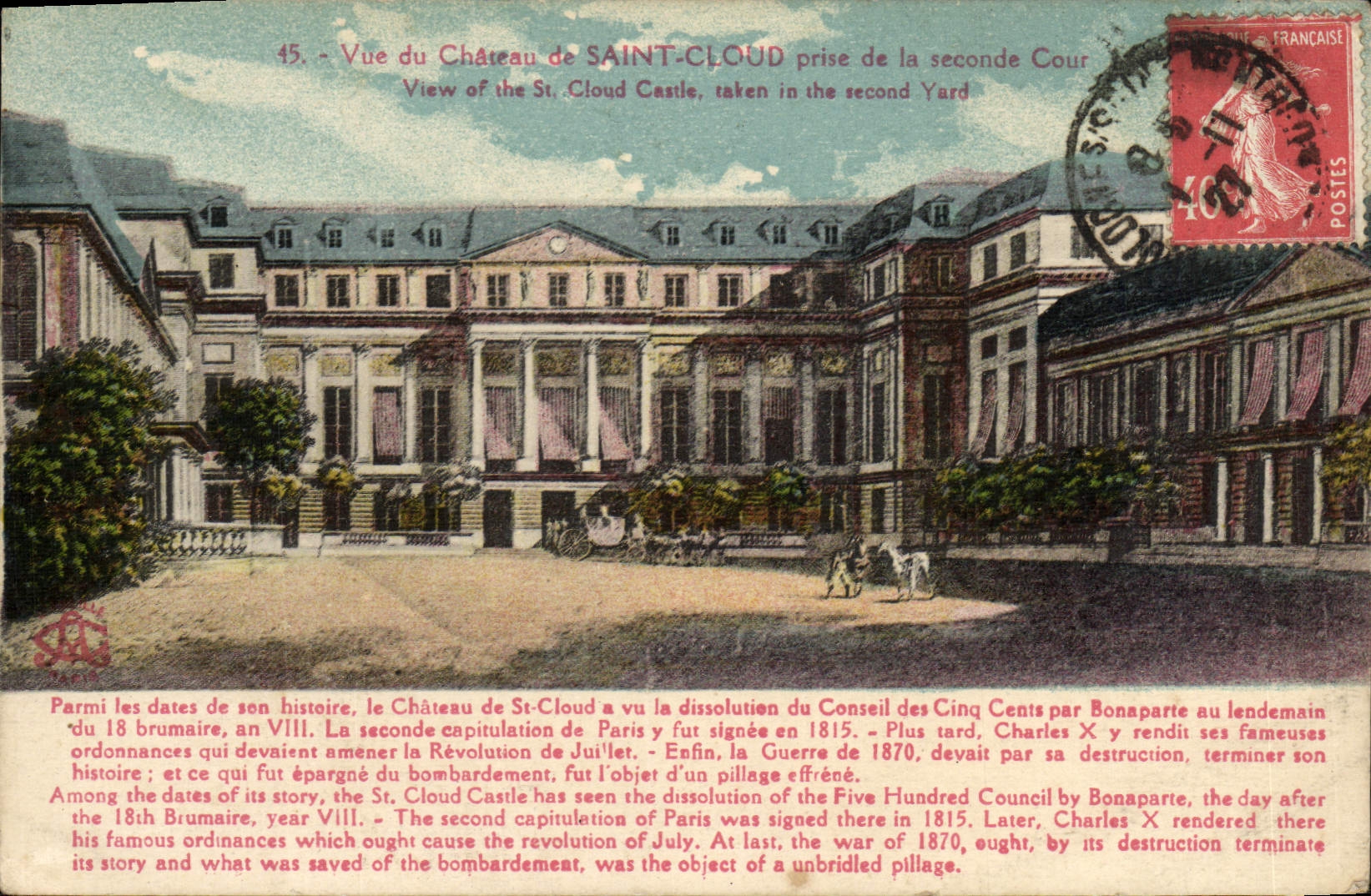 CPA Saint Cloud Vue Du Chateau de Saint Cloud prise de la Seconde Cour