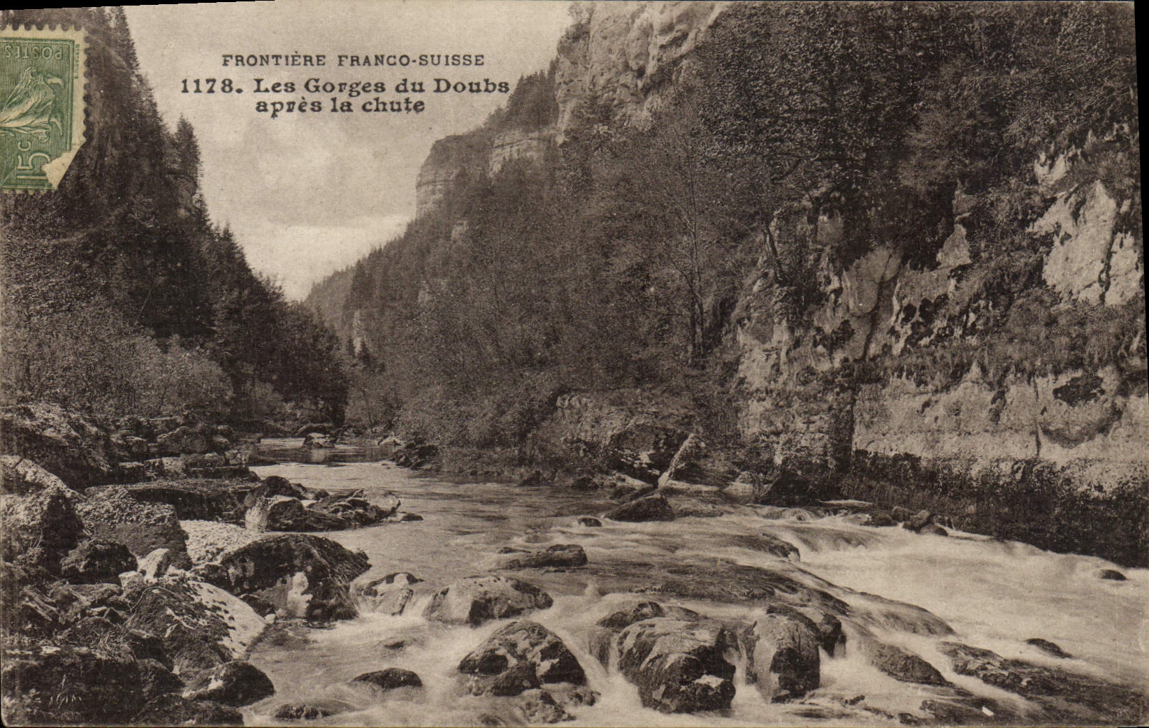 VINTAGE POSTCARD Falls Of Doubs After the Fall