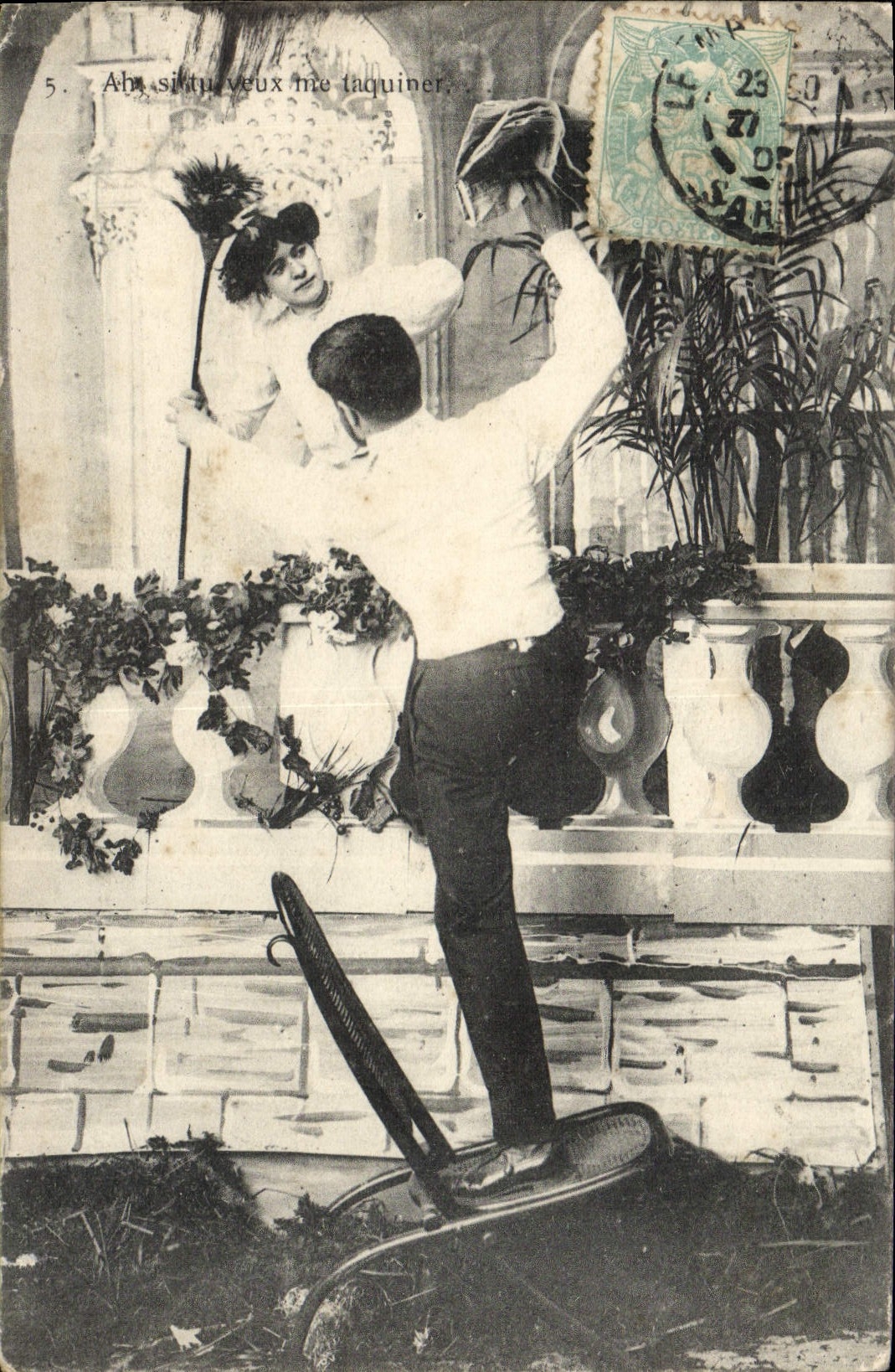 CPA Fantaisie Femme Couple 