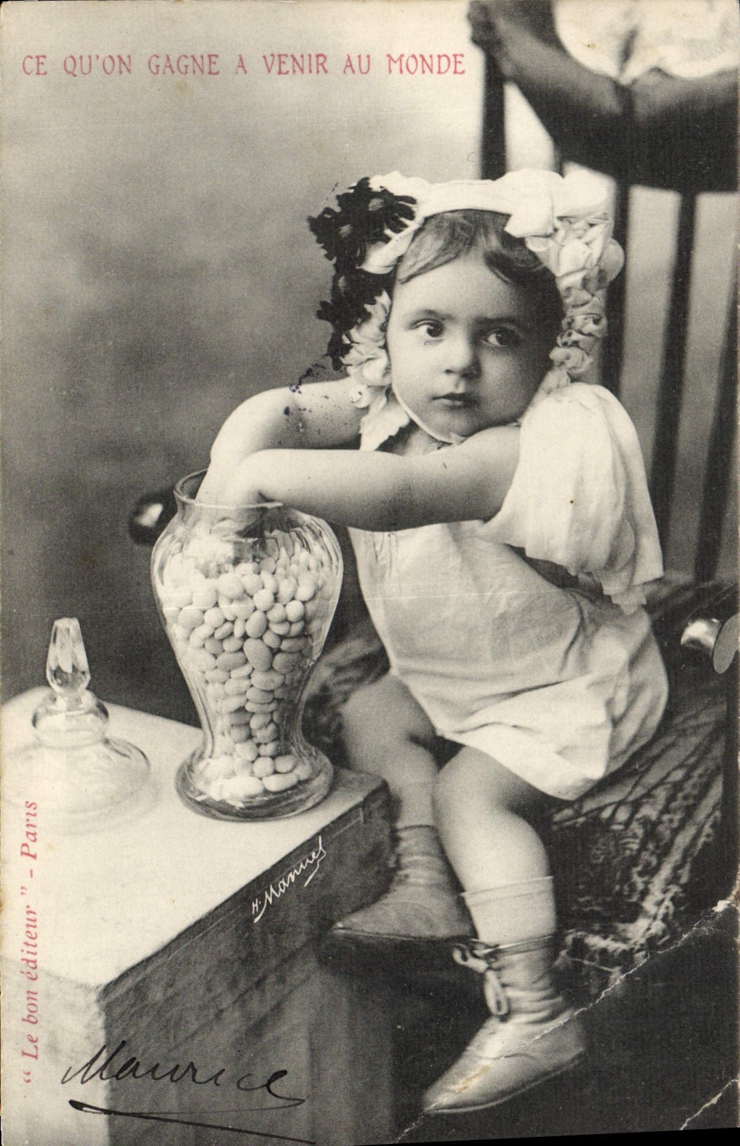 VINTAGE POSTCARD What one Gange To come In the World Child Dragees