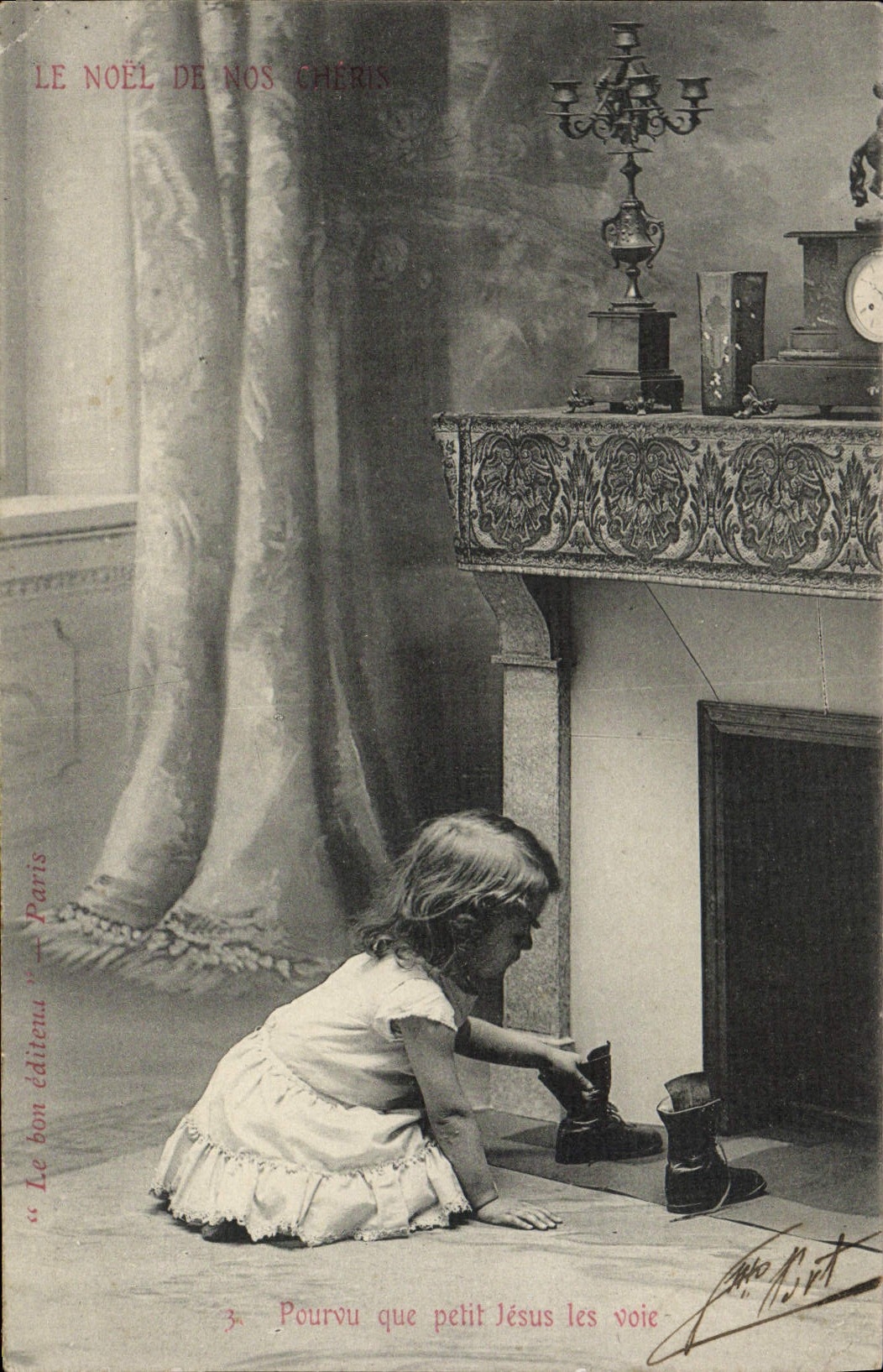 VINTAGE POSTCARD Provided that Baby Jesus the Way Child