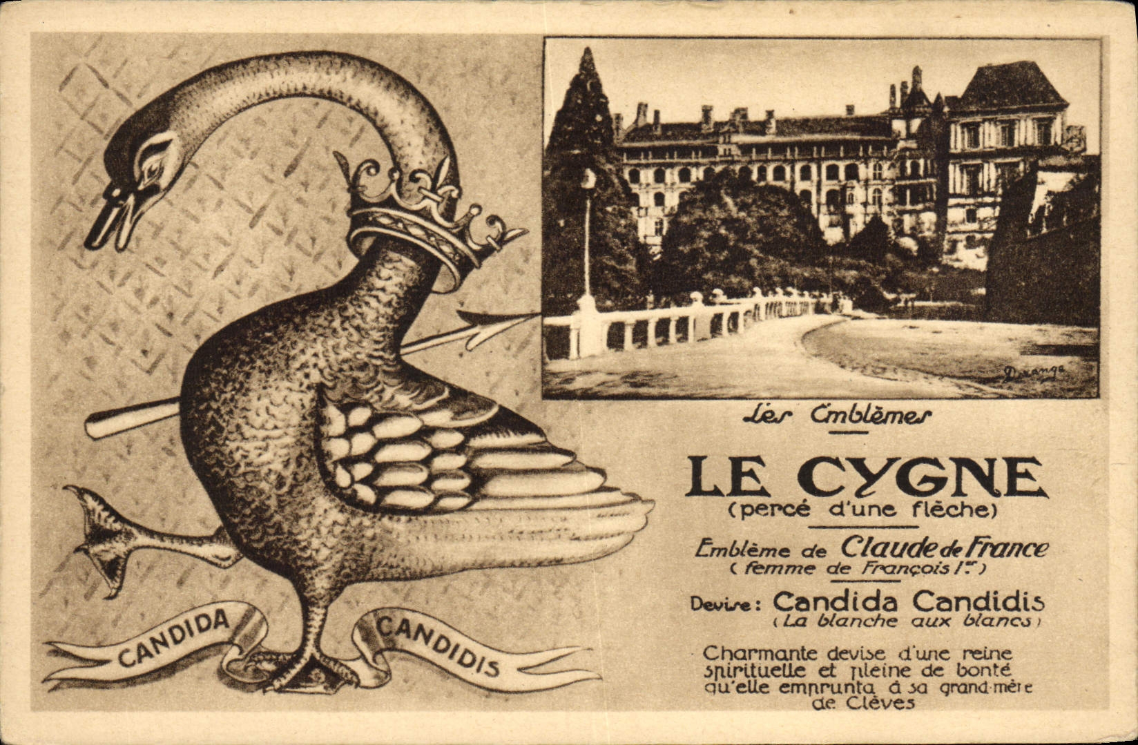 VINTAGE POSTCARD the Swan Emblem of Claude Of France woman of François 1st