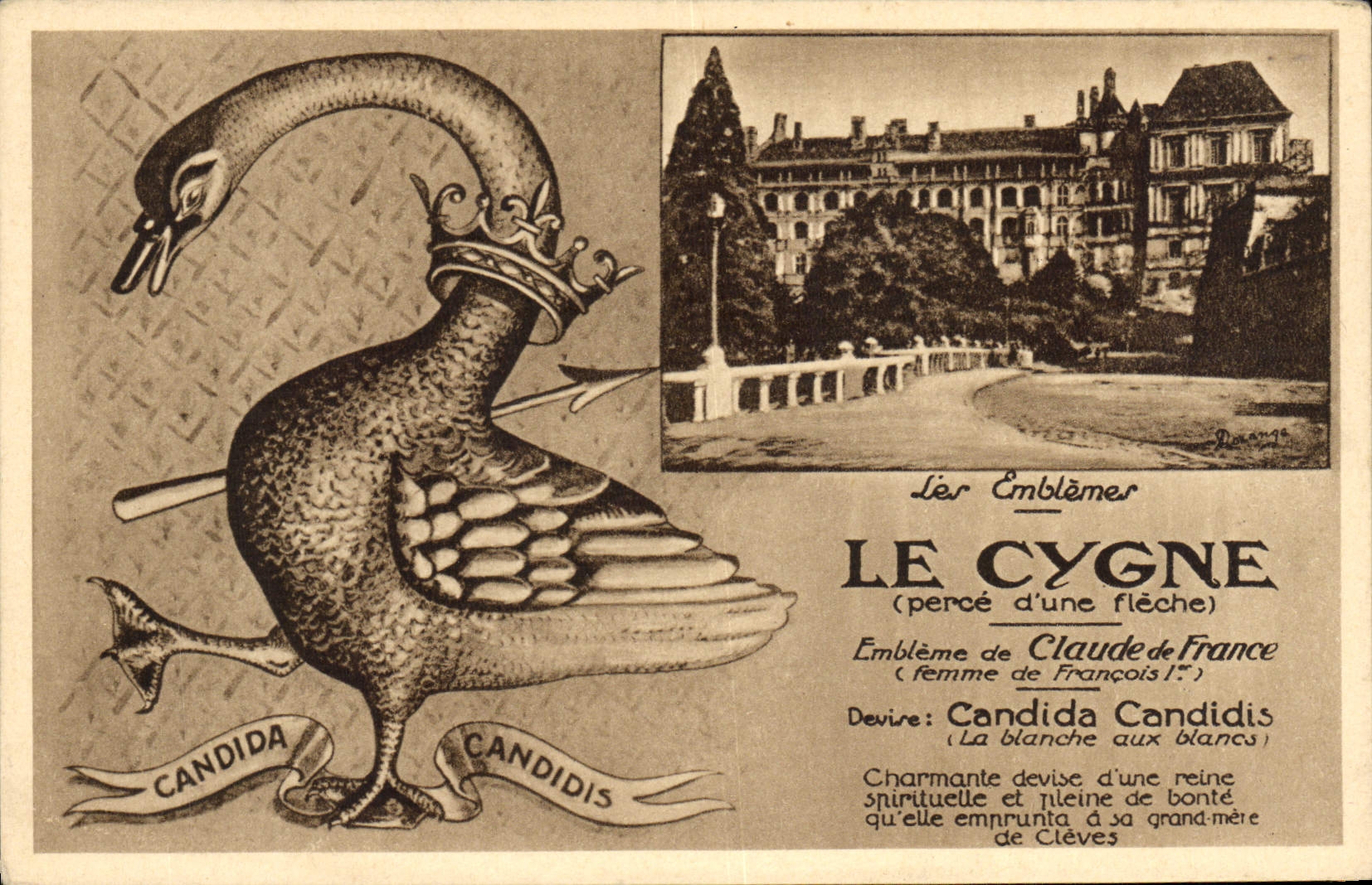 CPA Le Cygne Embleme de Claude De France femme de Francois 1er
