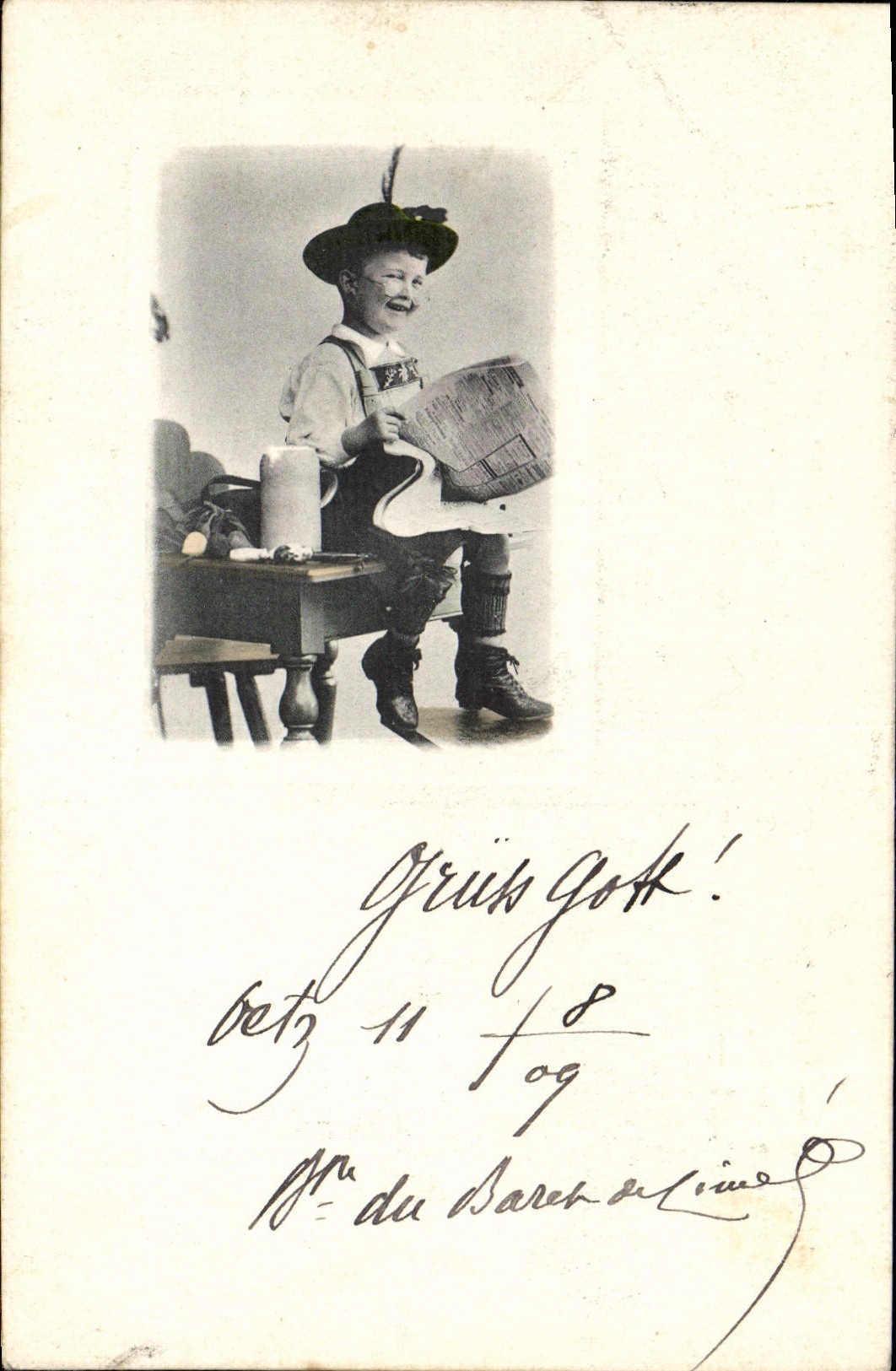 VINTAGE POSTCARD Fantasy Child Austria Folklore