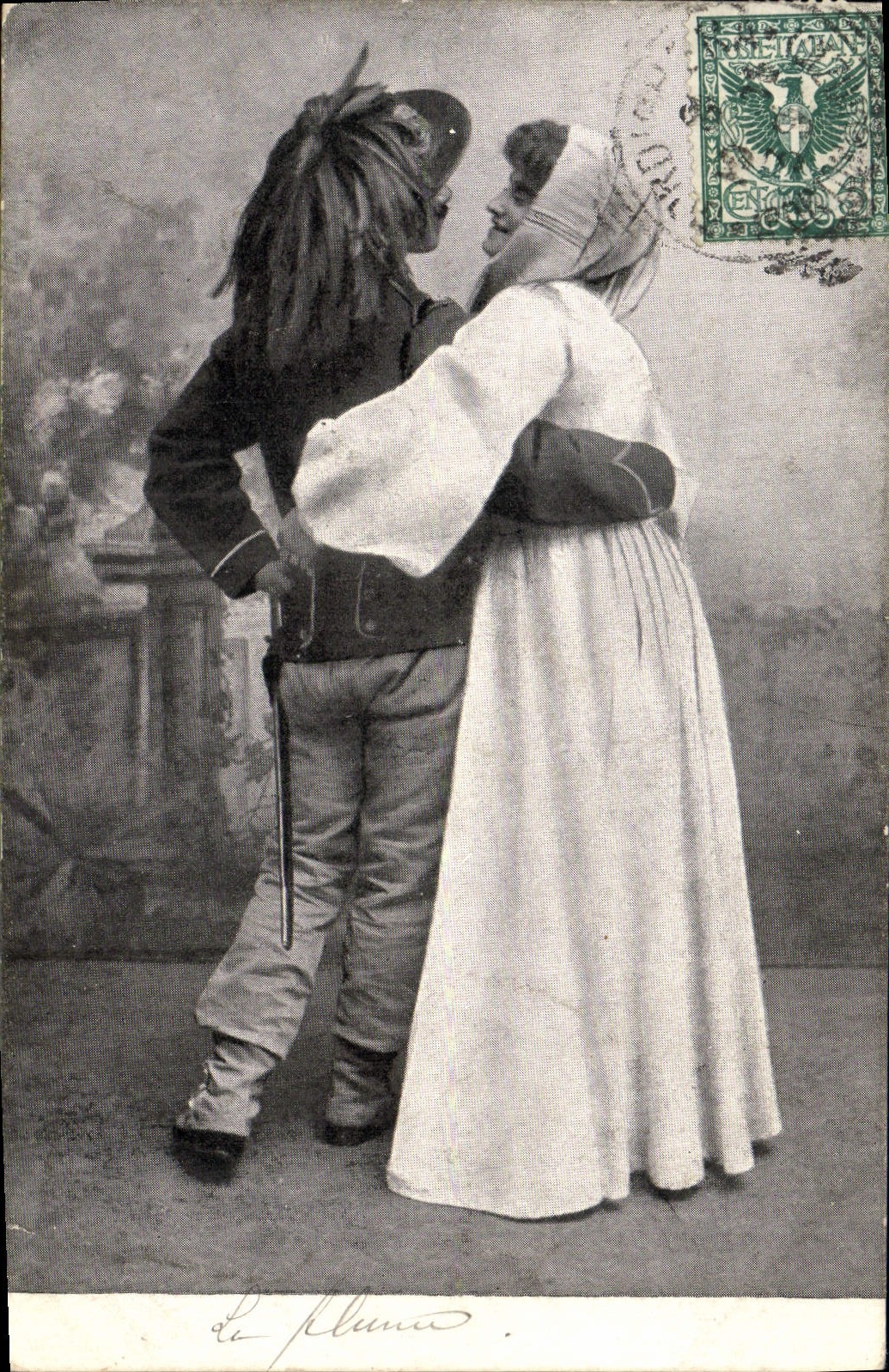 VINTAGE POSTCARD Woman and Cyrano?