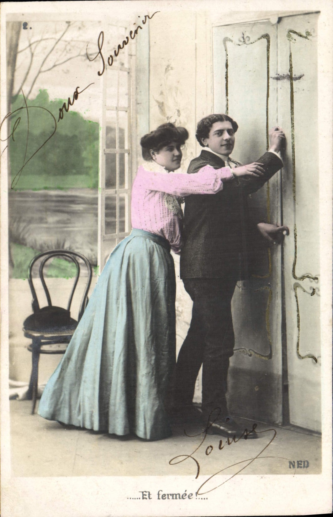 VINTAGE POSTCARD And Fermee Woman