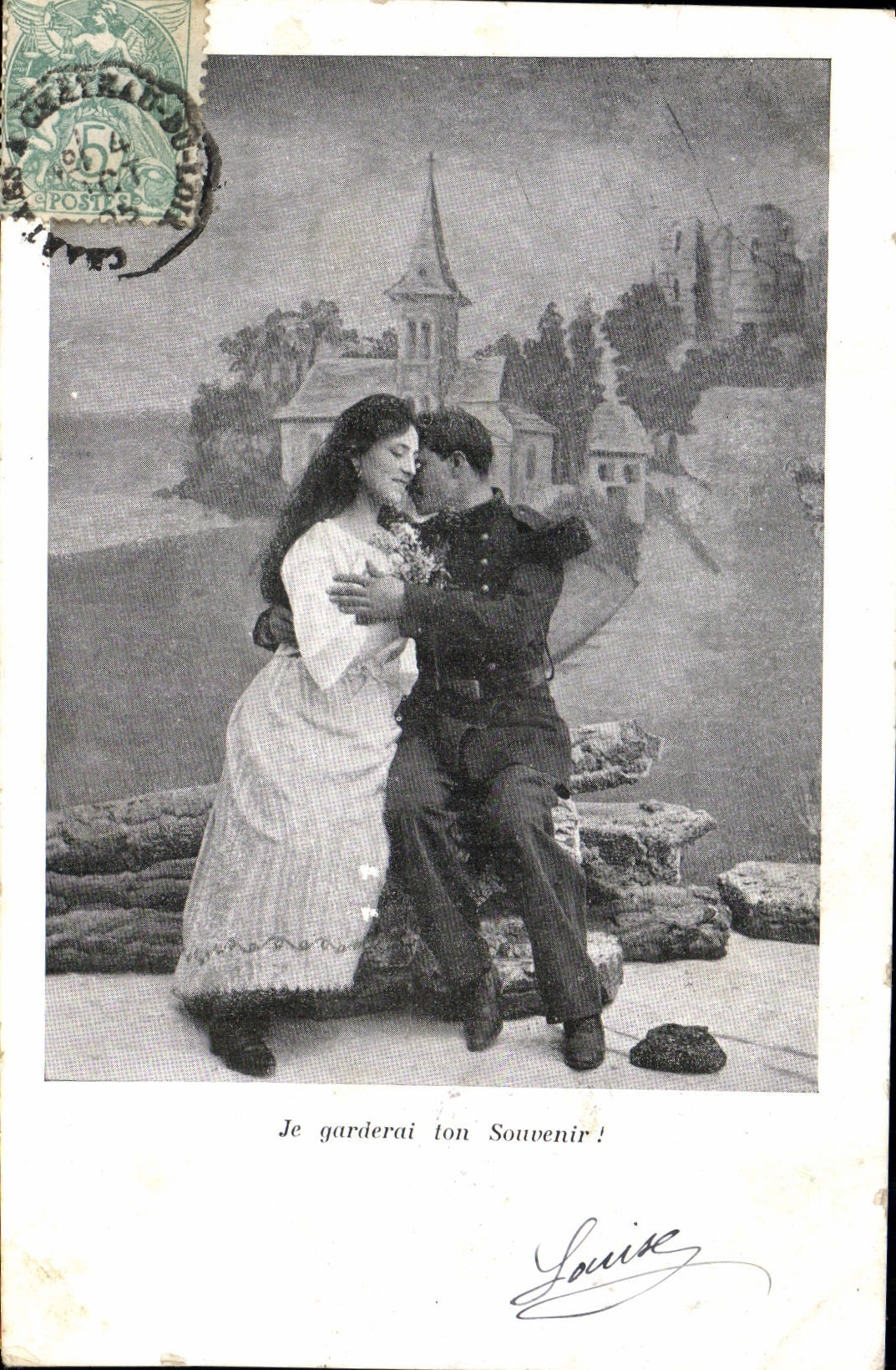 VINTAGE POSTCARD I will have Your Souvenir Woman Militaria Soldier