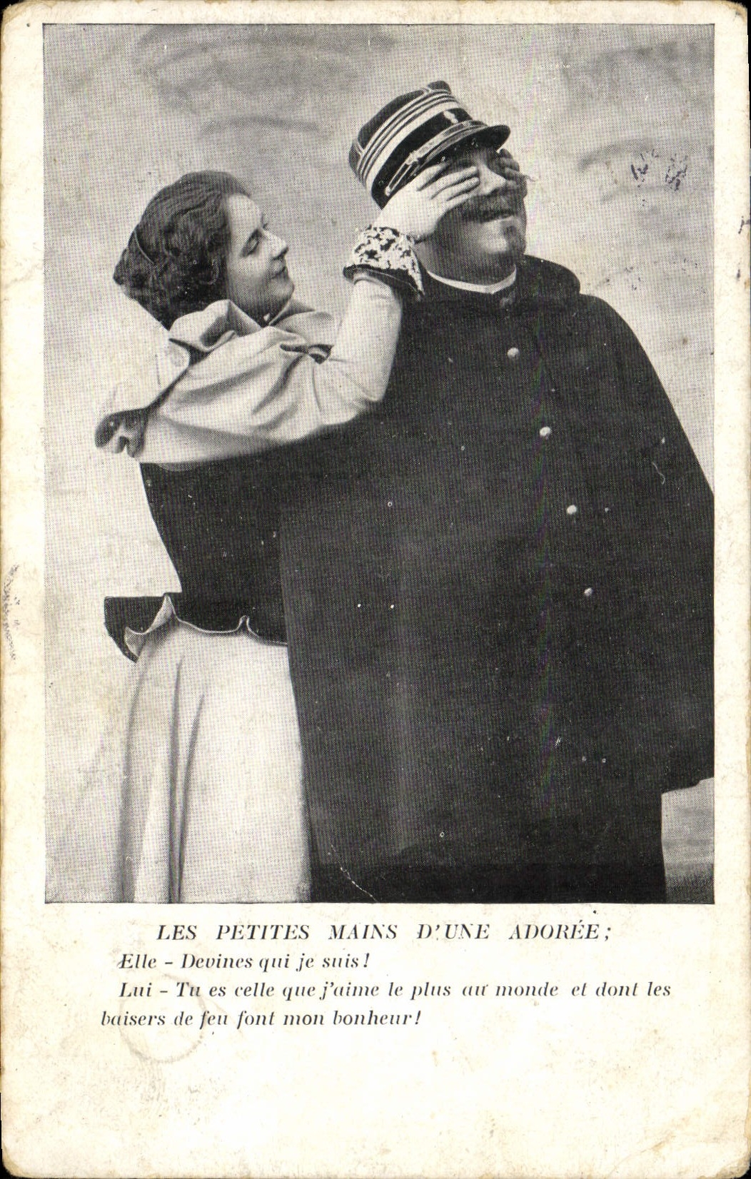 VINTAGE POSTCARD Fantasy small hands of a adoree