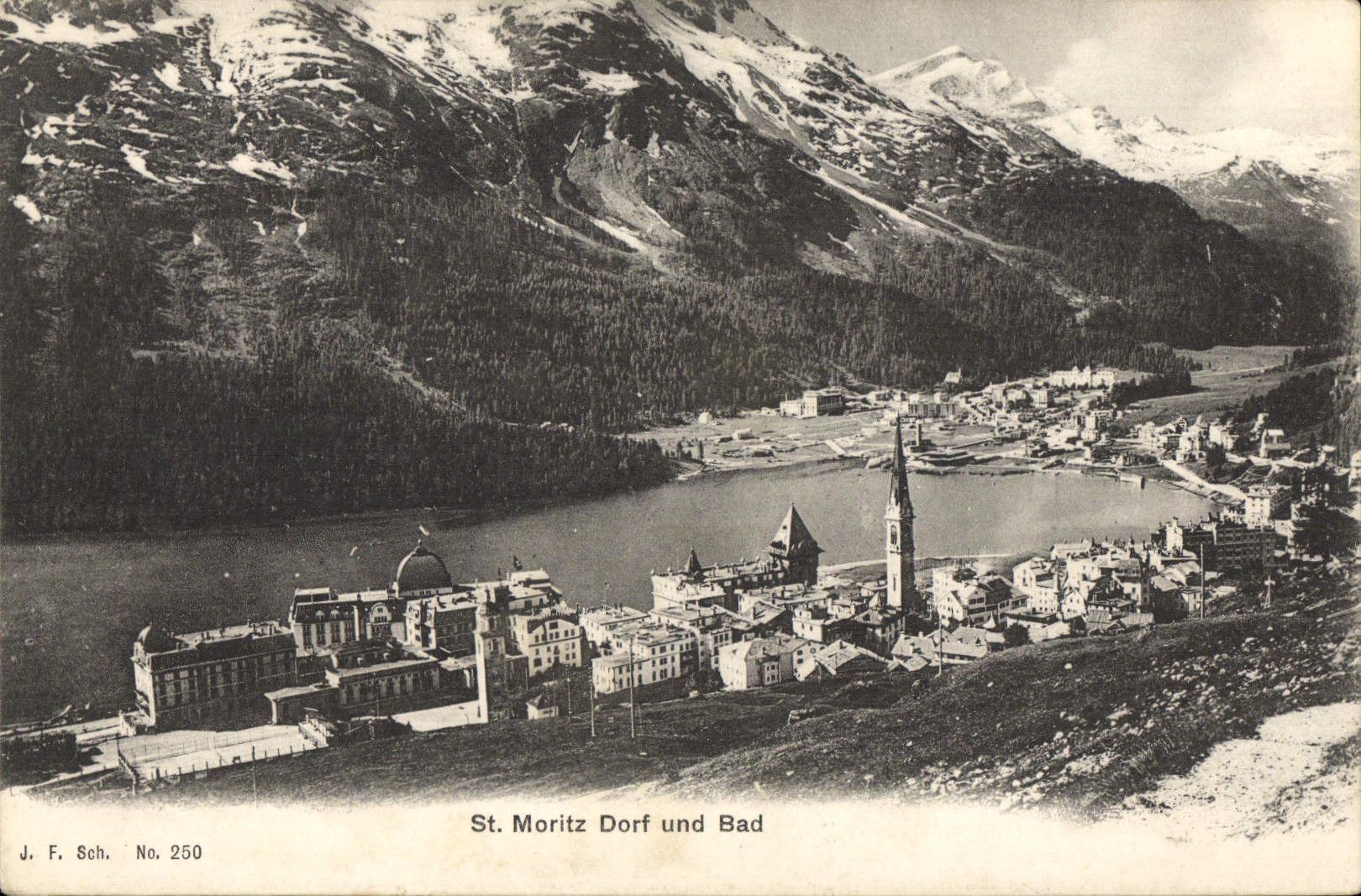 VINTAGE POSTCARD St Moritz Sleeps und Bad