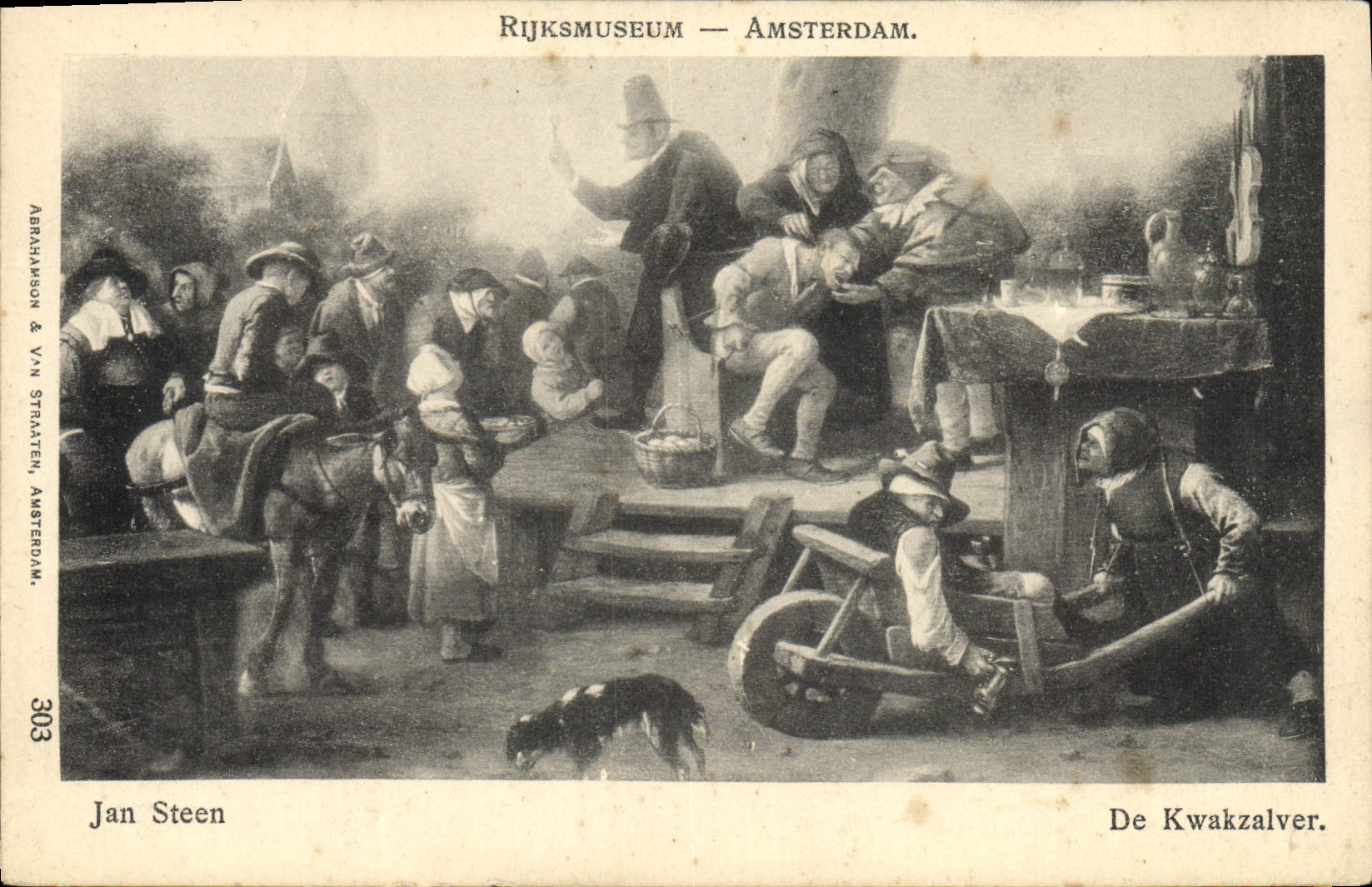 VINTAGE POSTCARD Rijksmuseum Amsterdam Jan Steen De Kwakzalver