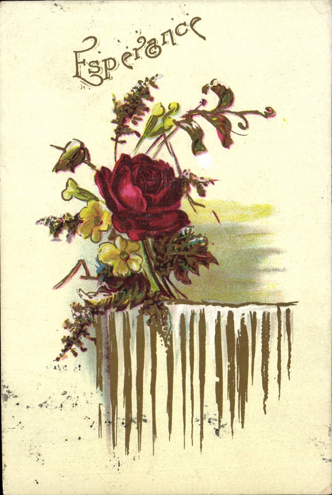 VINTAGE POSTCARD Hope Flowers