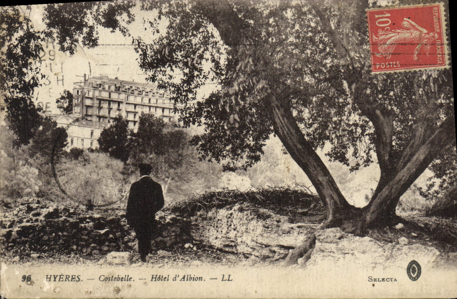 Hotel de Hyeres Costebelle de la POSTAL de la VENDIMIA de Albion