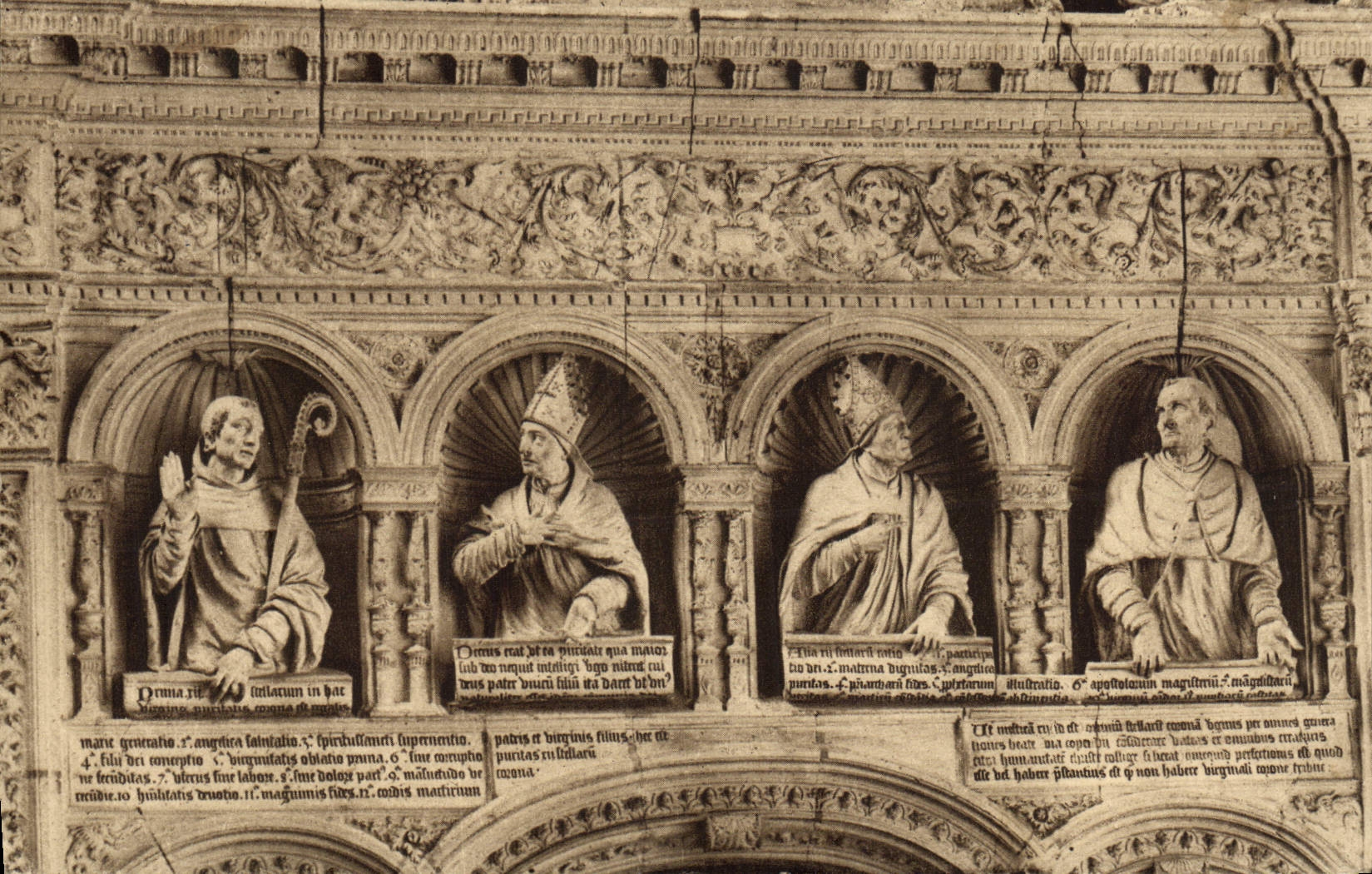 VINTAGE POSTCARD the Saints De Solesmes Quartre Doctors of the Tomb of Notre Dame