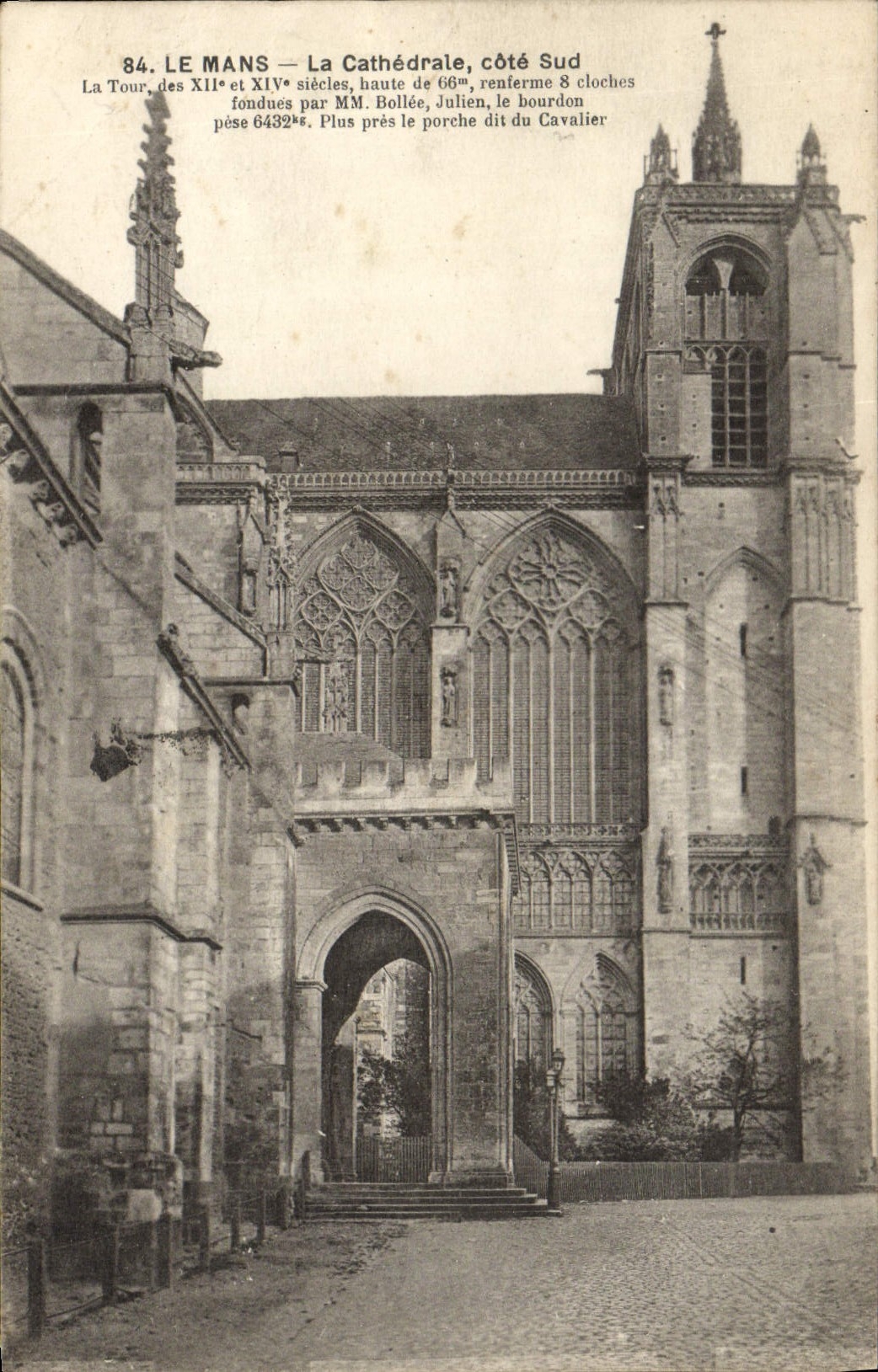 VINTAGE POSTCARD Mans the Cathedral southern part the Tower