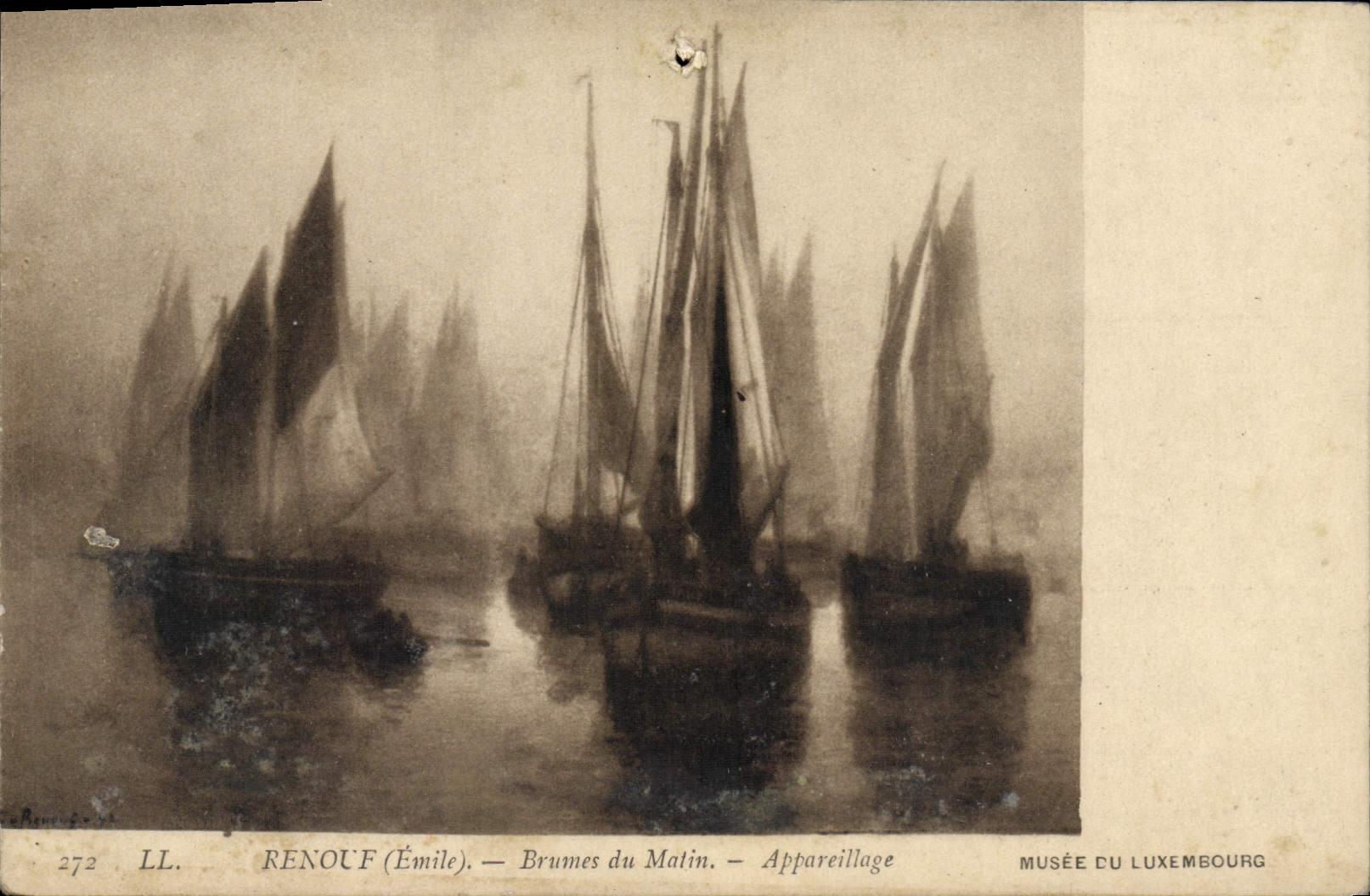 VINTAGE POSTCARD Renouf Fogs Of Malignant Equipment Museum Of Luxembourg Boats