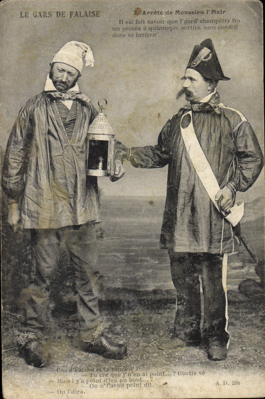 CPA Le Gars De Falaise Arrete De Monssieo l'Mair Folklore 