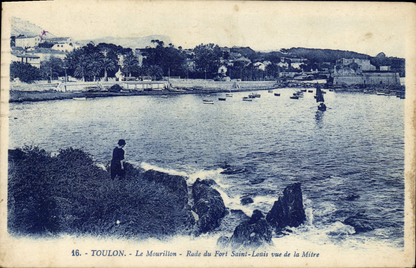 VINTAGE POSTCARD Toulon Mourillon Splits Strong Saint Louis Seen Of the Miter