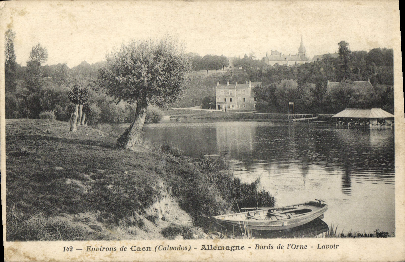VINTAGE POSTCARD Surroundings Of Caen Germany Edges Of Orne Laundrette