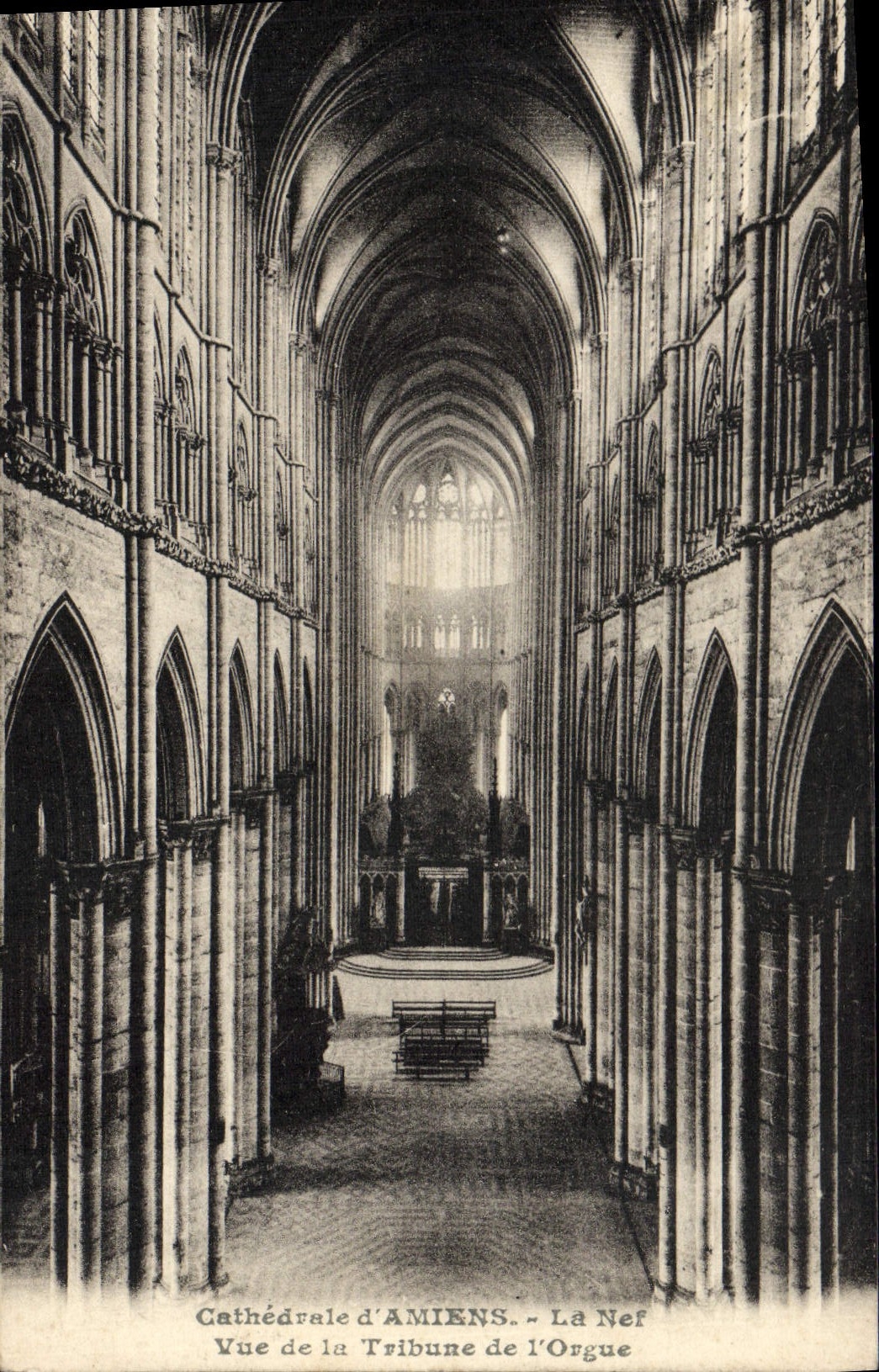 VINTAGE POSTCARD Cathedral Of Amiens the Nave Seen Of the Organ loft