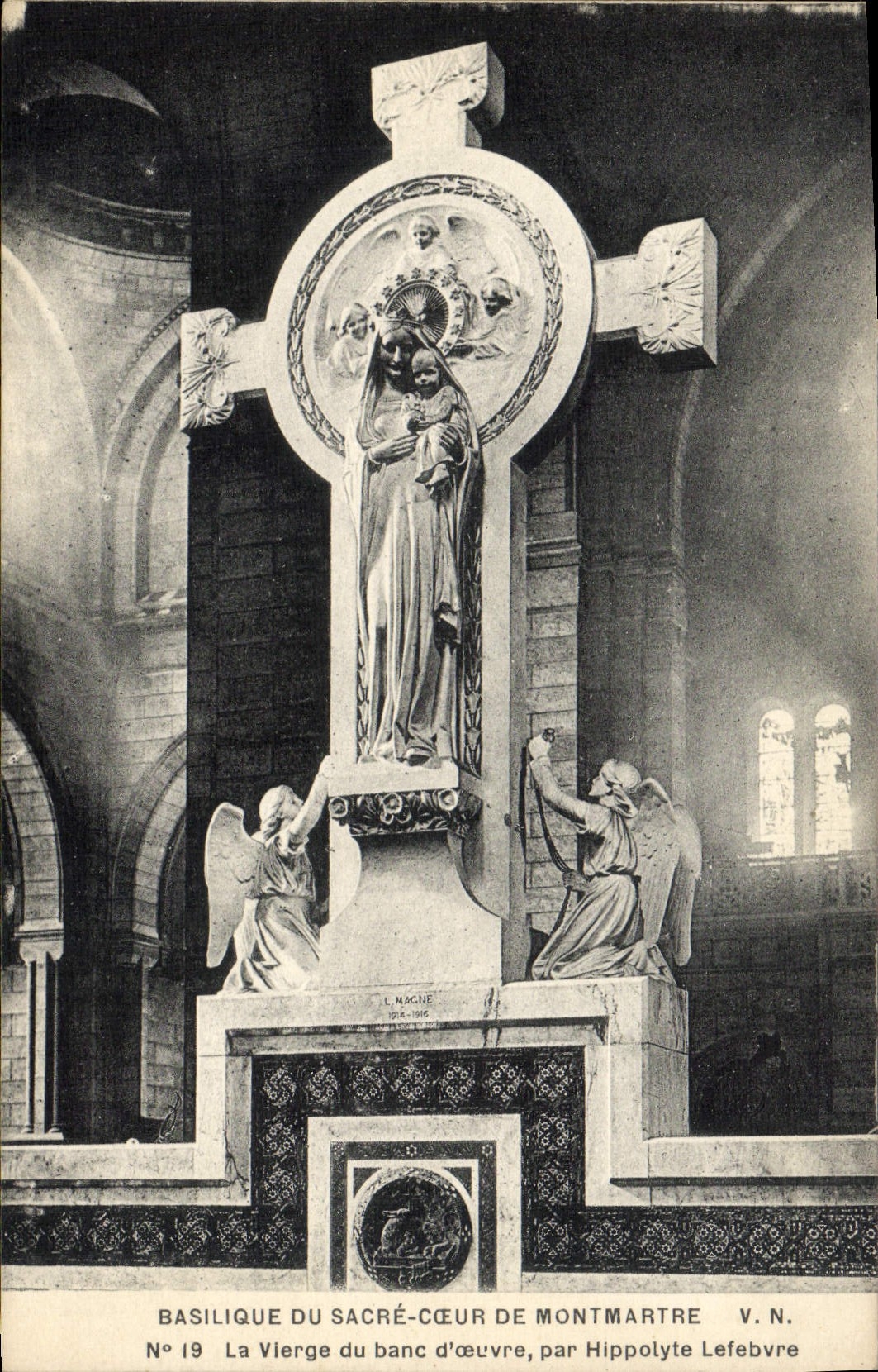 VINTAGE POSTCARD Basilica Of the Sacring Heart De Montmartre the Virgin Of the Churchwarden's pew By Hippolyte Lefebvre