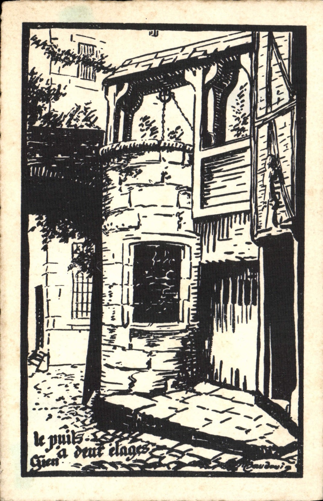 VINTAGE POSTCARD the Well has Two Gien stages