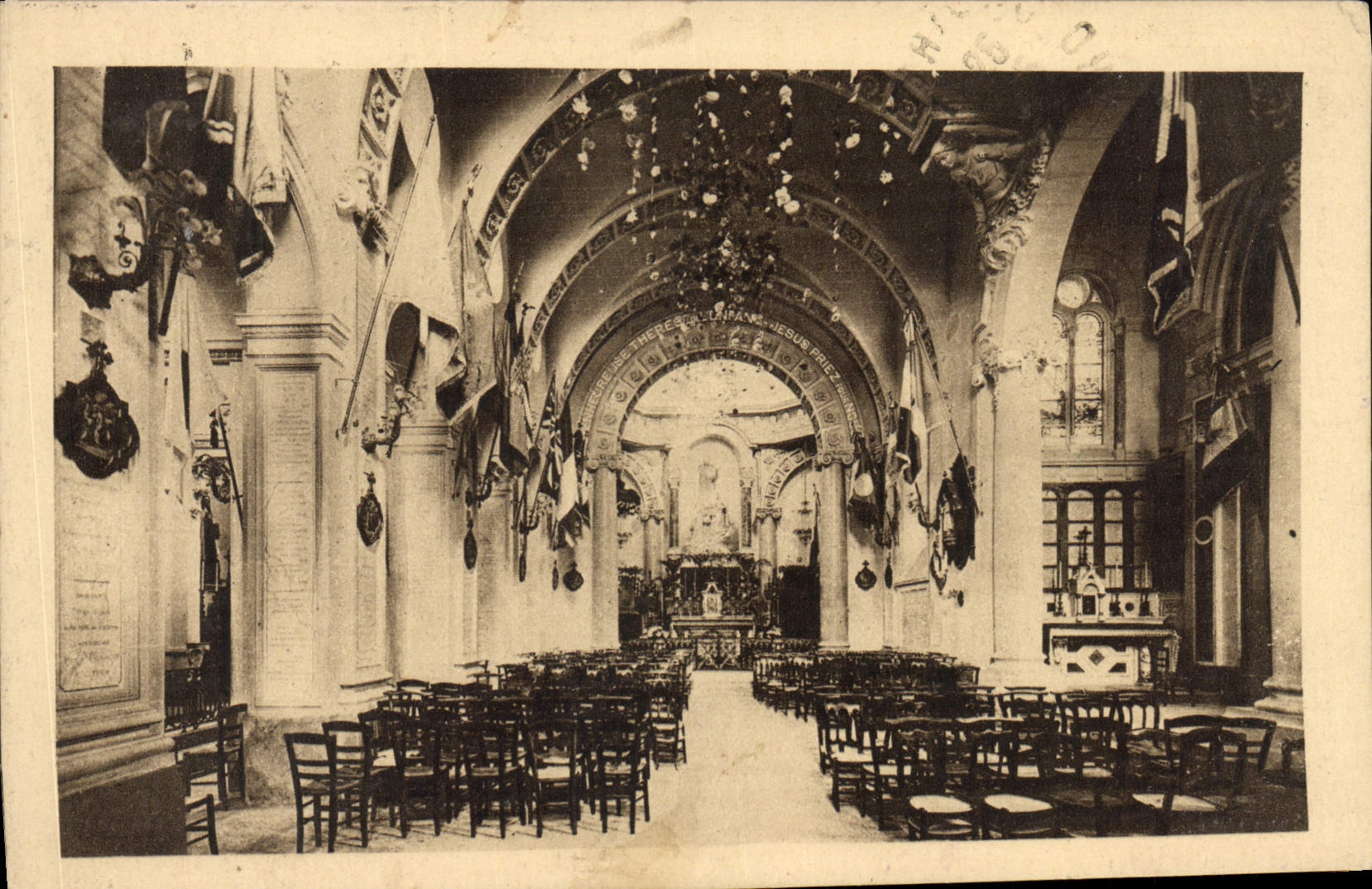 POSTAL de la VENDIMIA La Chapelle de las monjas carmelitas De Lisieux Avoid para los festivales triduo de mayo de 1923