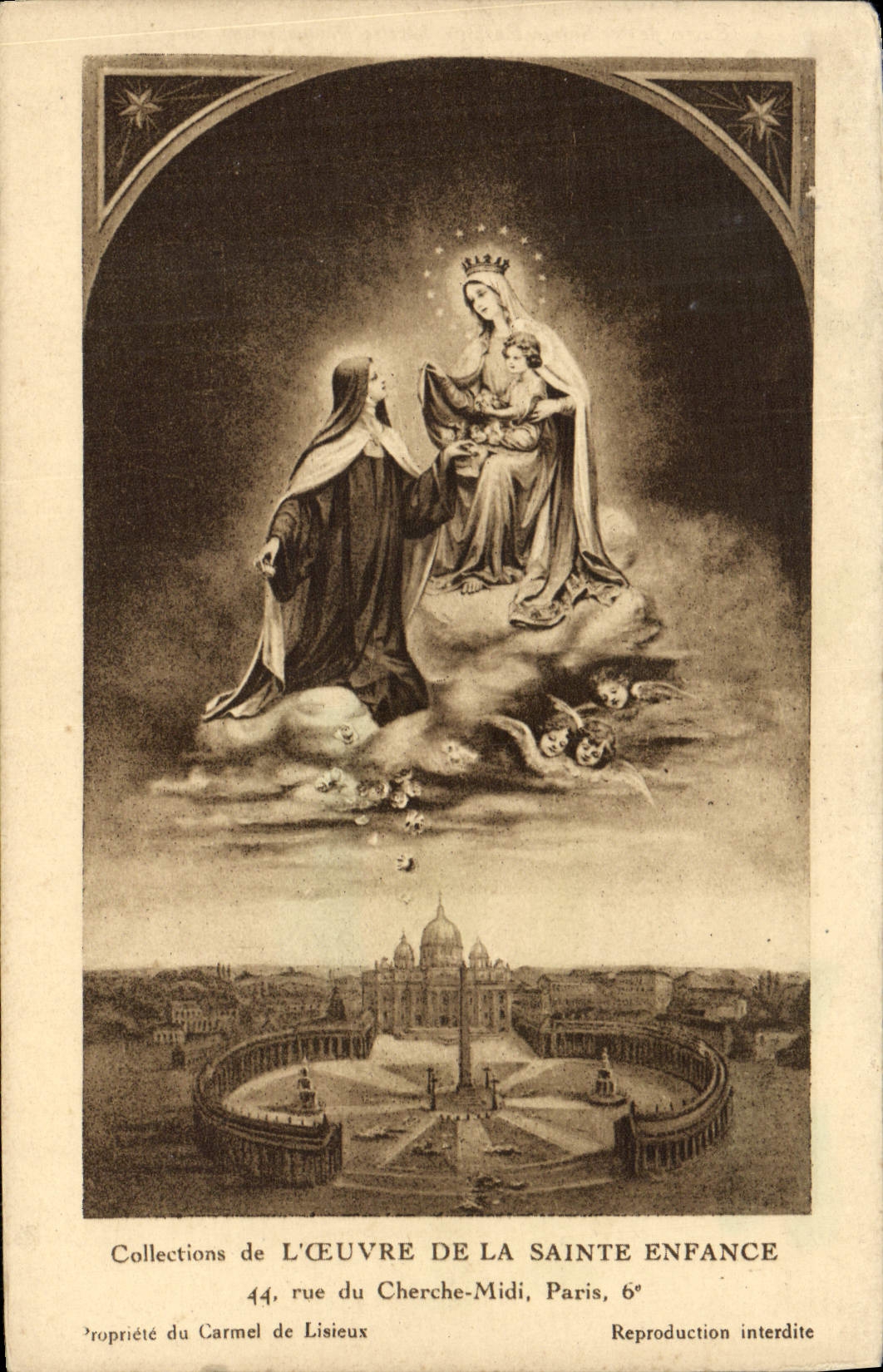 Virgen Lisieux de la POSTAL de la VENDIMIA