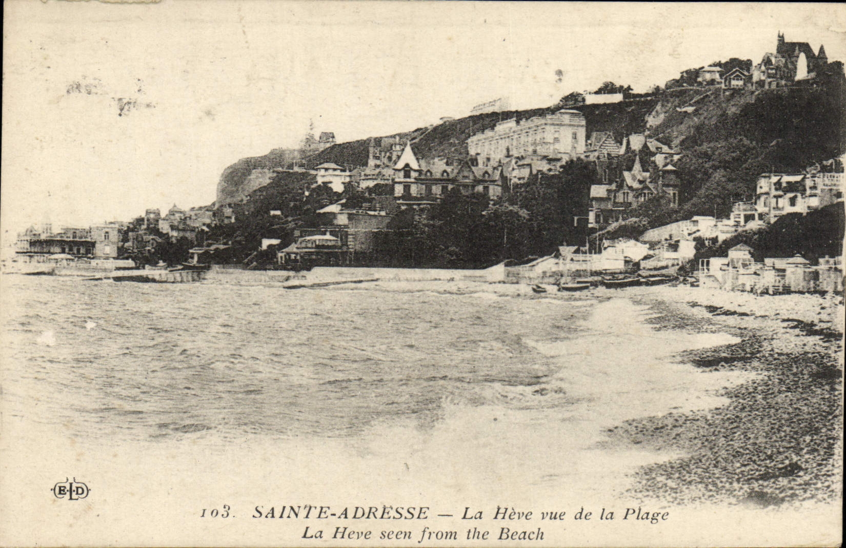 VINTAGE POSTCARD Sainte Address Heve Seen Of the Beach