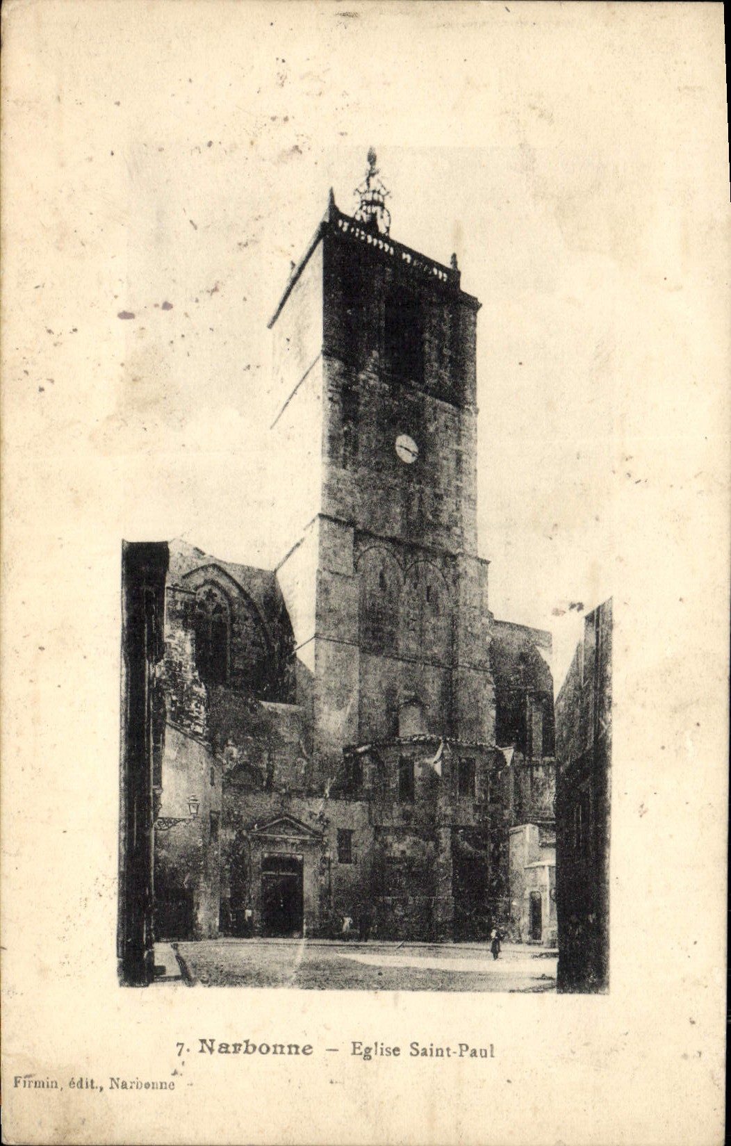 Iglesia de Narbonne San Pablo de la POSTAL de la VENDIMIA