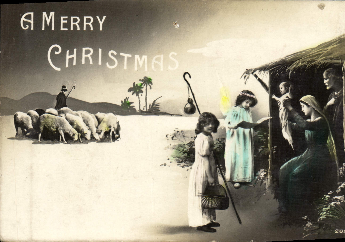 VINTAGE POSTCARD Merry Christmas Christmas has