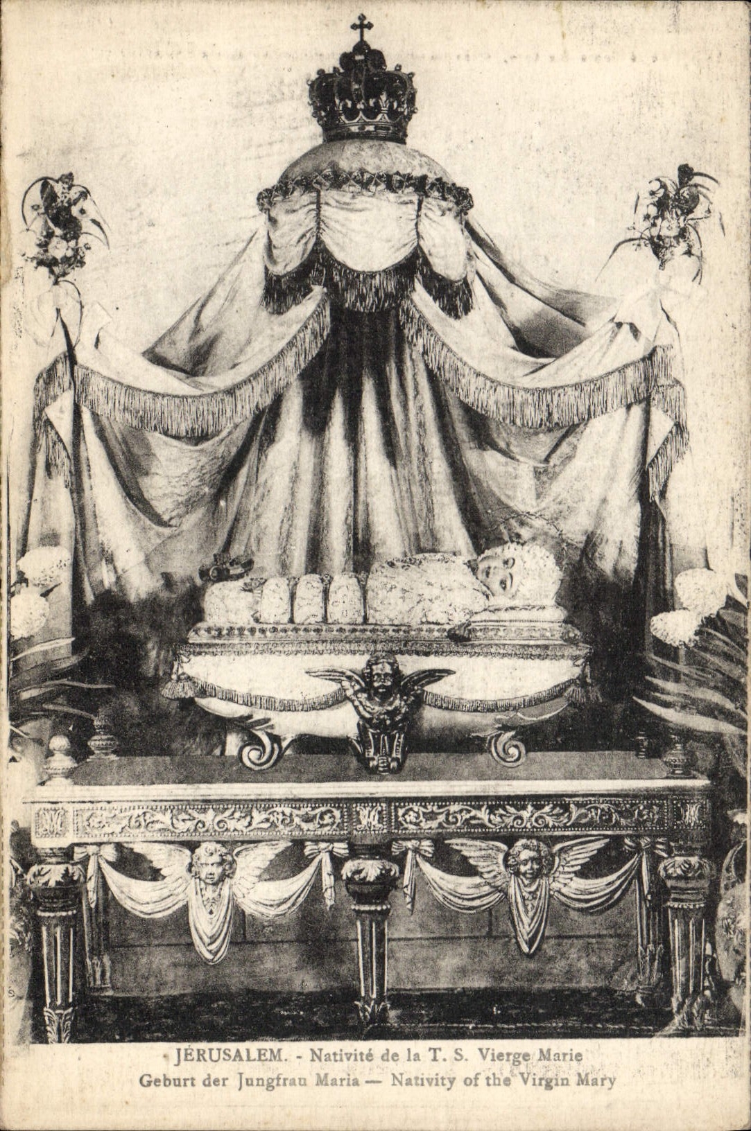 VINTAGE POSTCARD Jerusalem Nativity Of the Virgin Mary TS