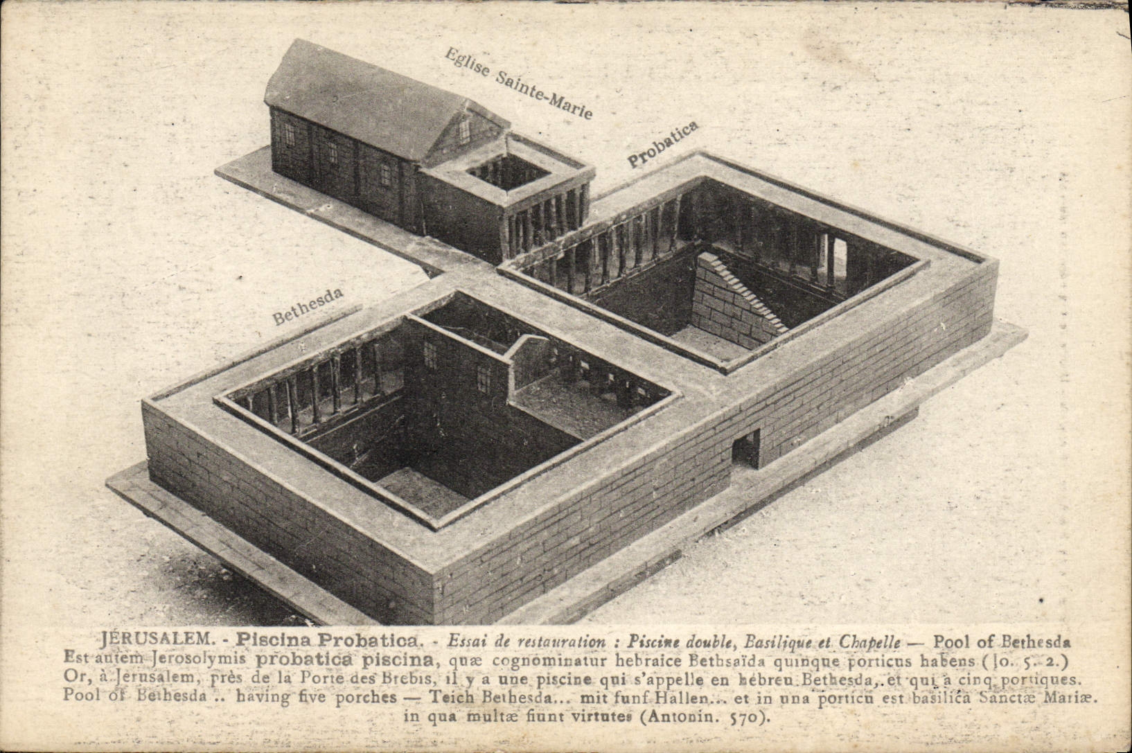VINTAGE POSTCARD Jerusalem Piscina Probatica