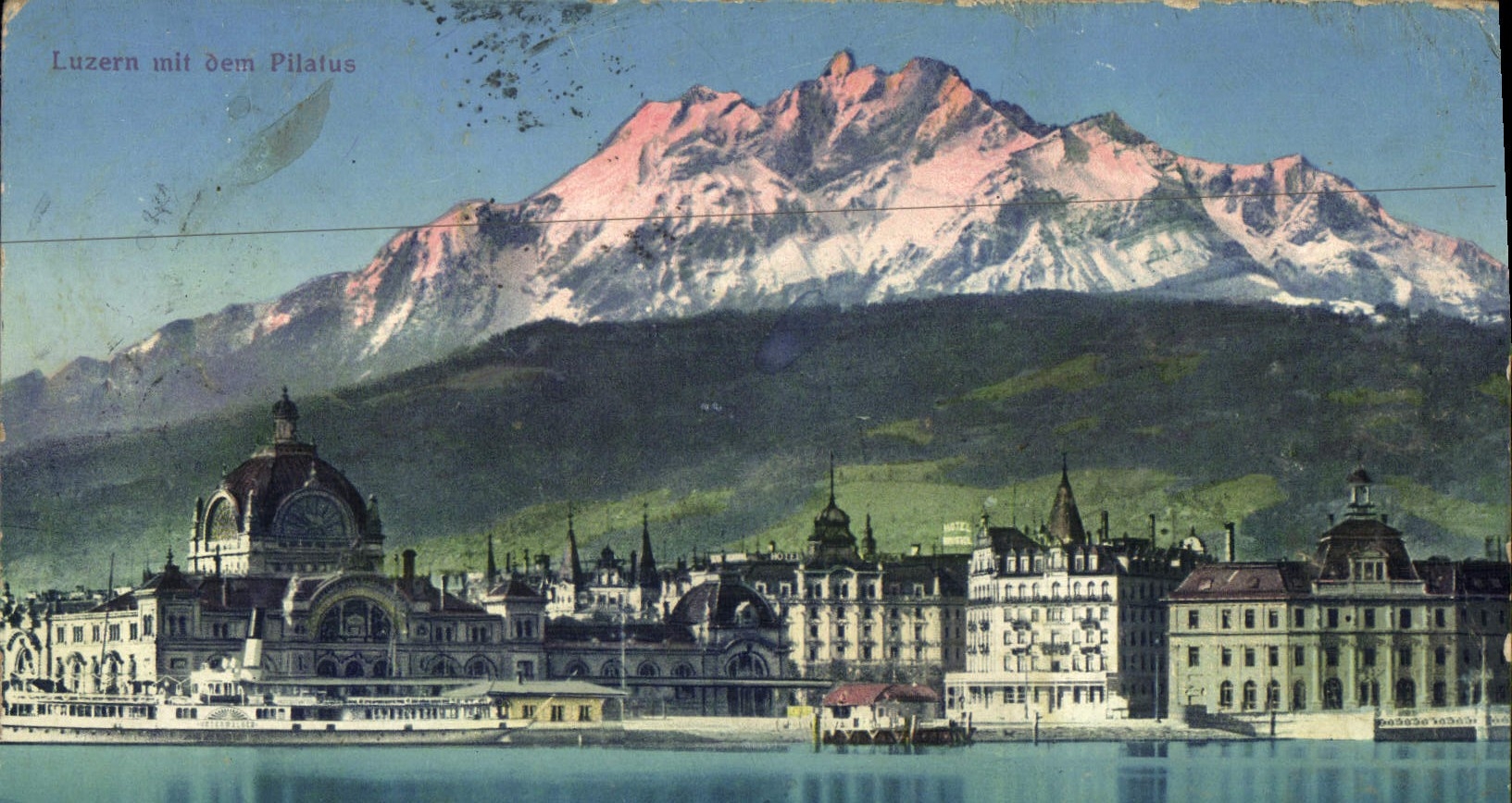 VINTAGE POSTCARD Luzern MIT Pilatus