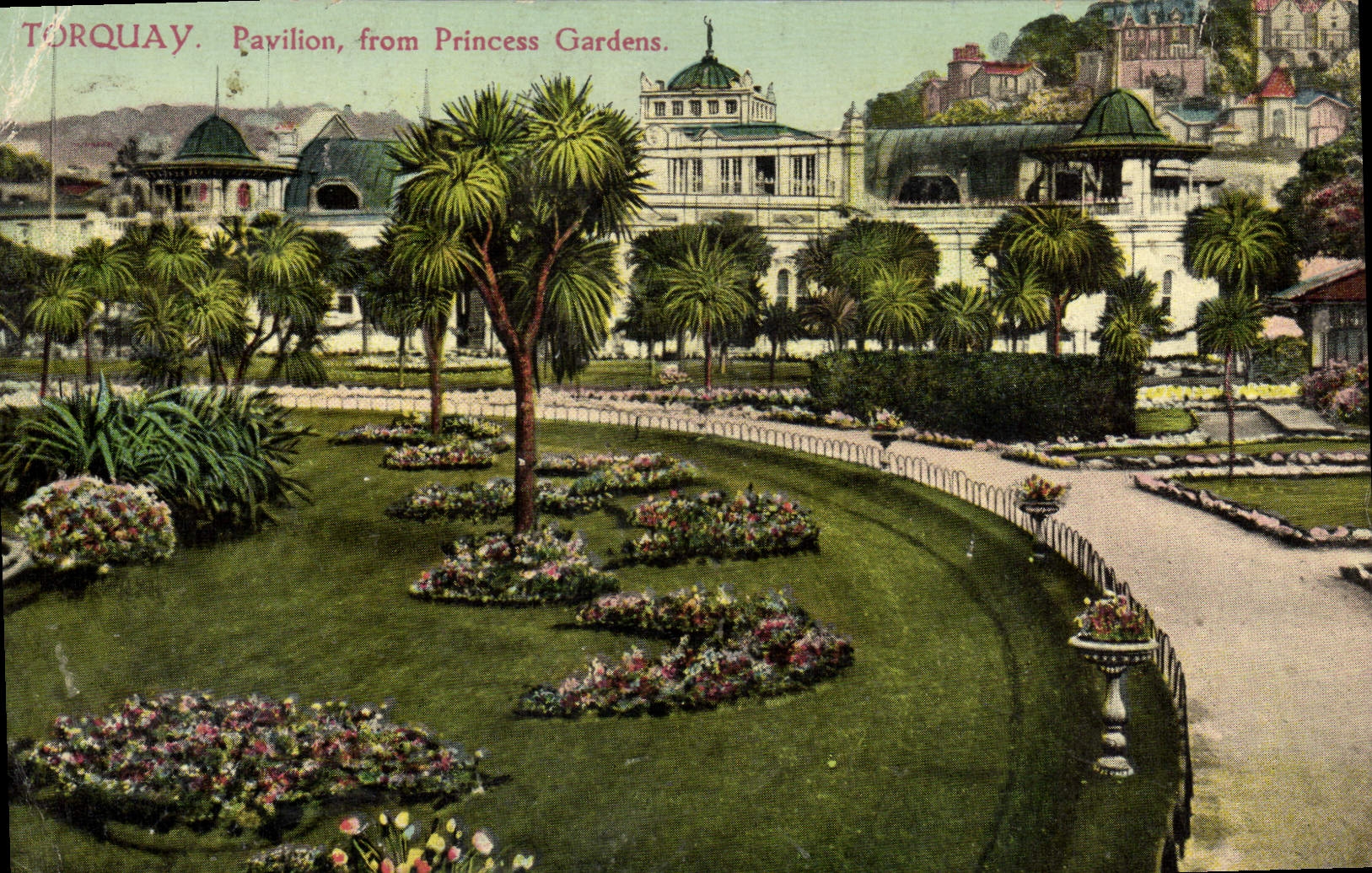 VINTAGE POSTCARD Torquay House From Princess Gardens